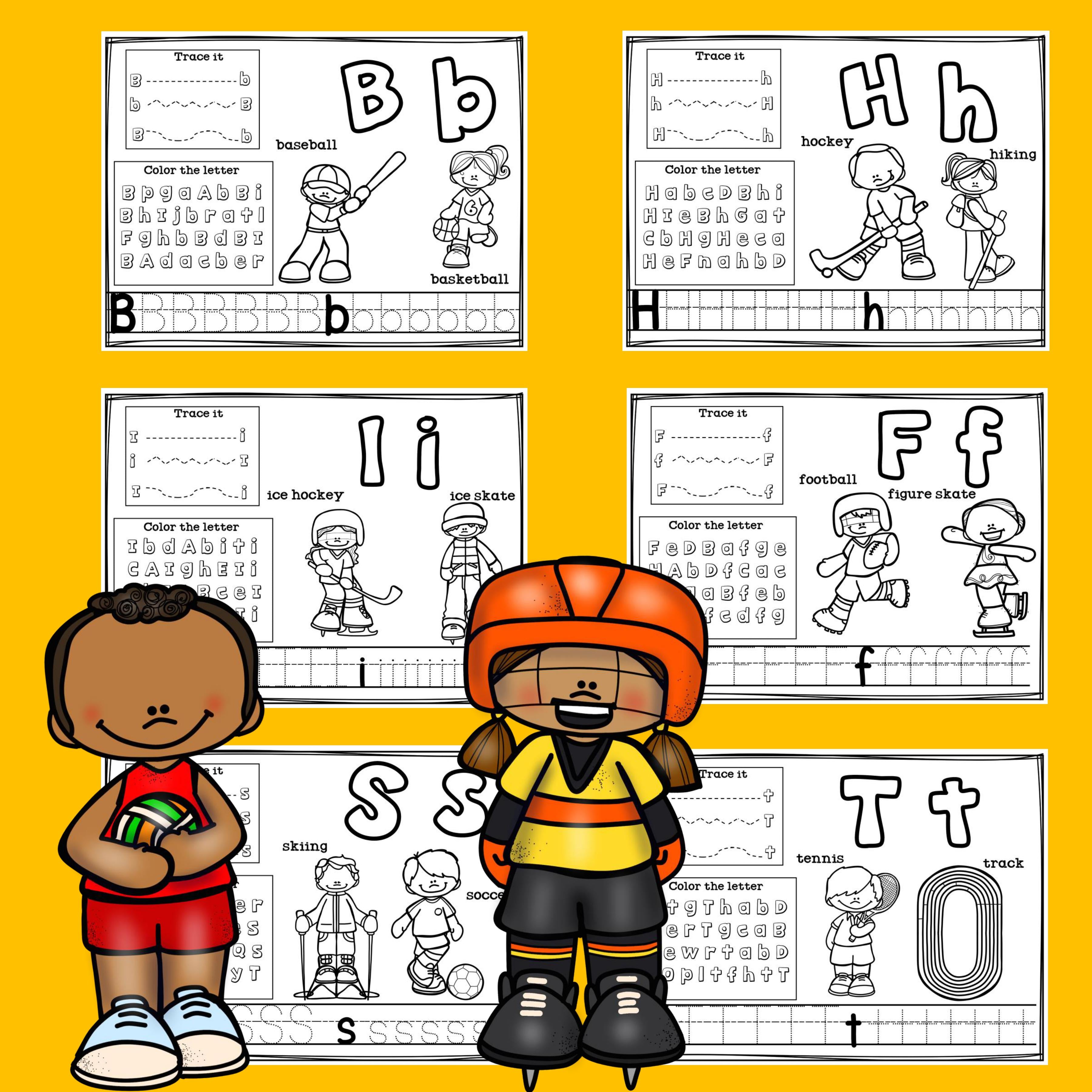 Worksheets A-Z Sports Theme
