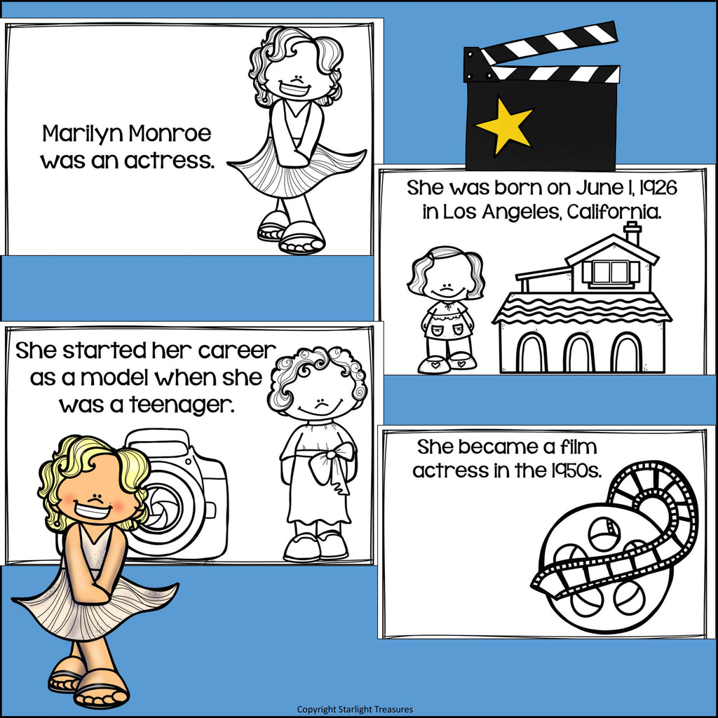 Marilyn Monroe Mini Book for Early Readers: Women's History Month