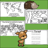 The Forest Mini Book for Early Readers: Forest Animals