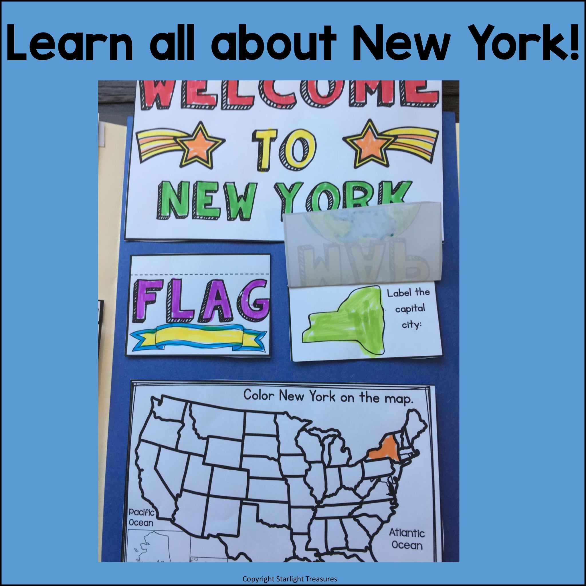 new york flag coloring page