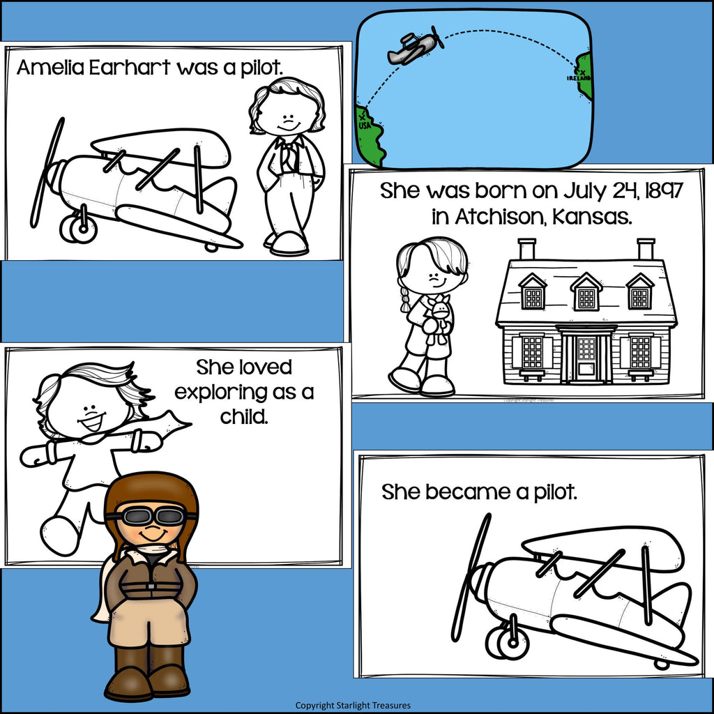 Amelia Earhart Mini Book for Early Readers