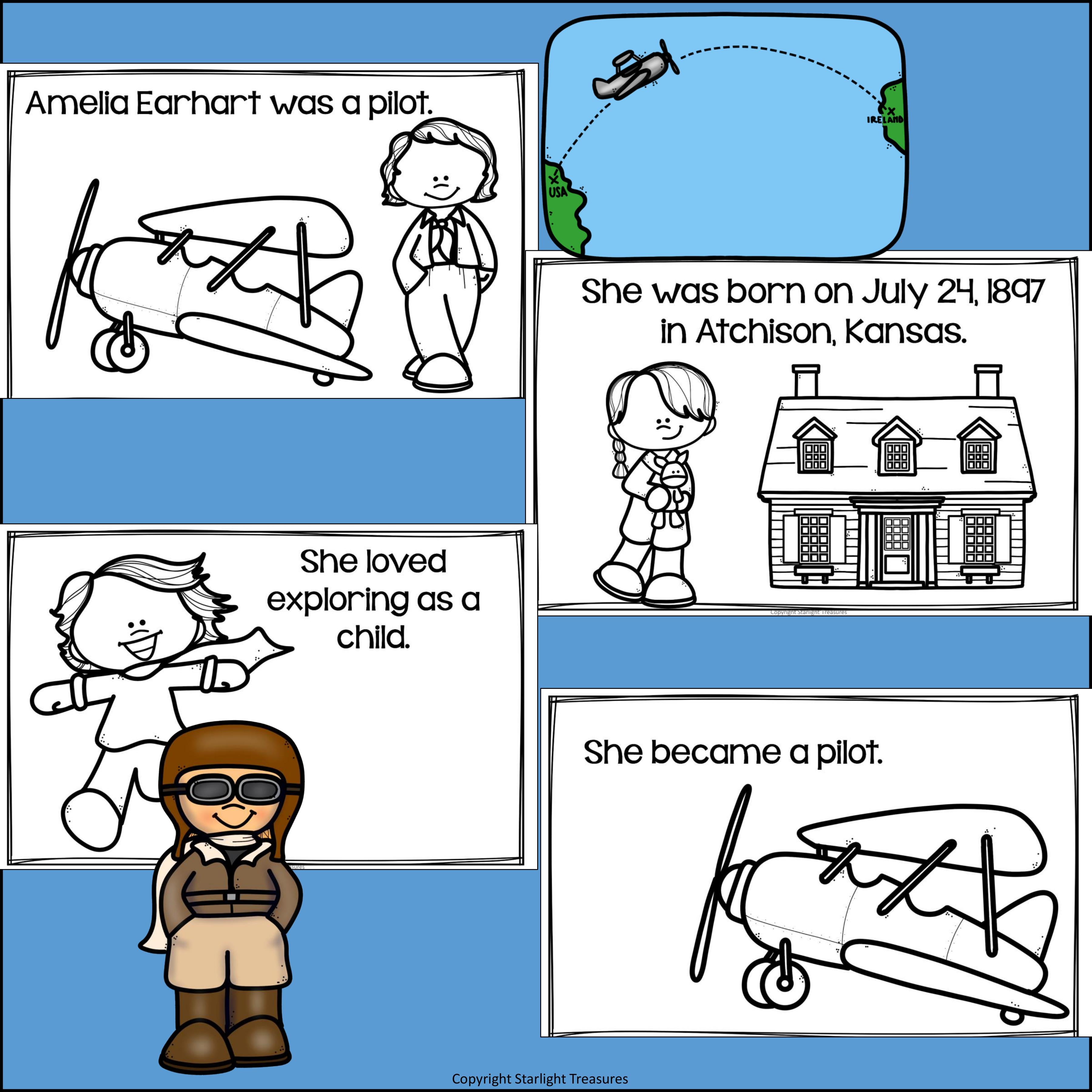 Amelia Earhart Mini Book for Early Readers