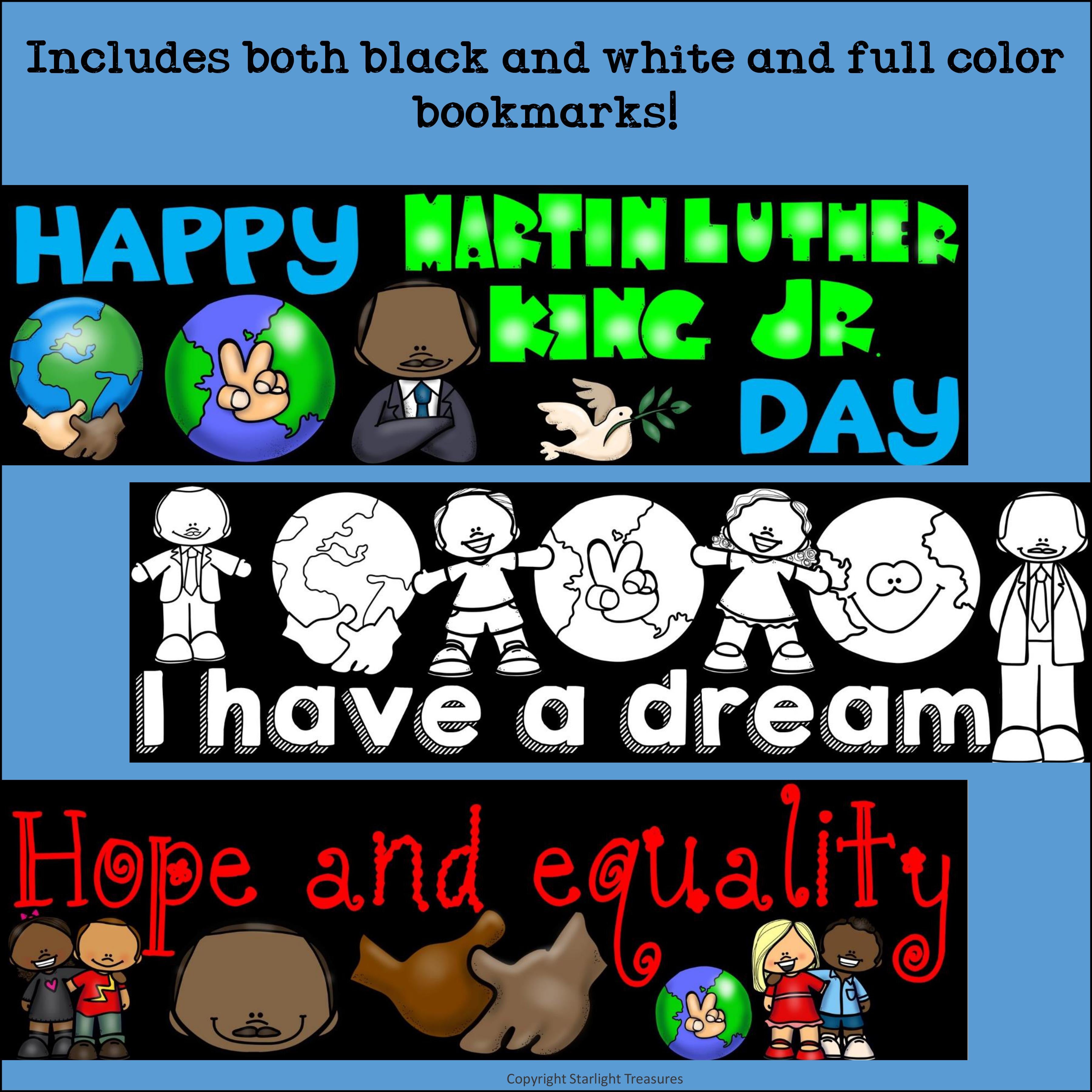 Martin Luther King Jr. Day Cut n' Color Bookmarks