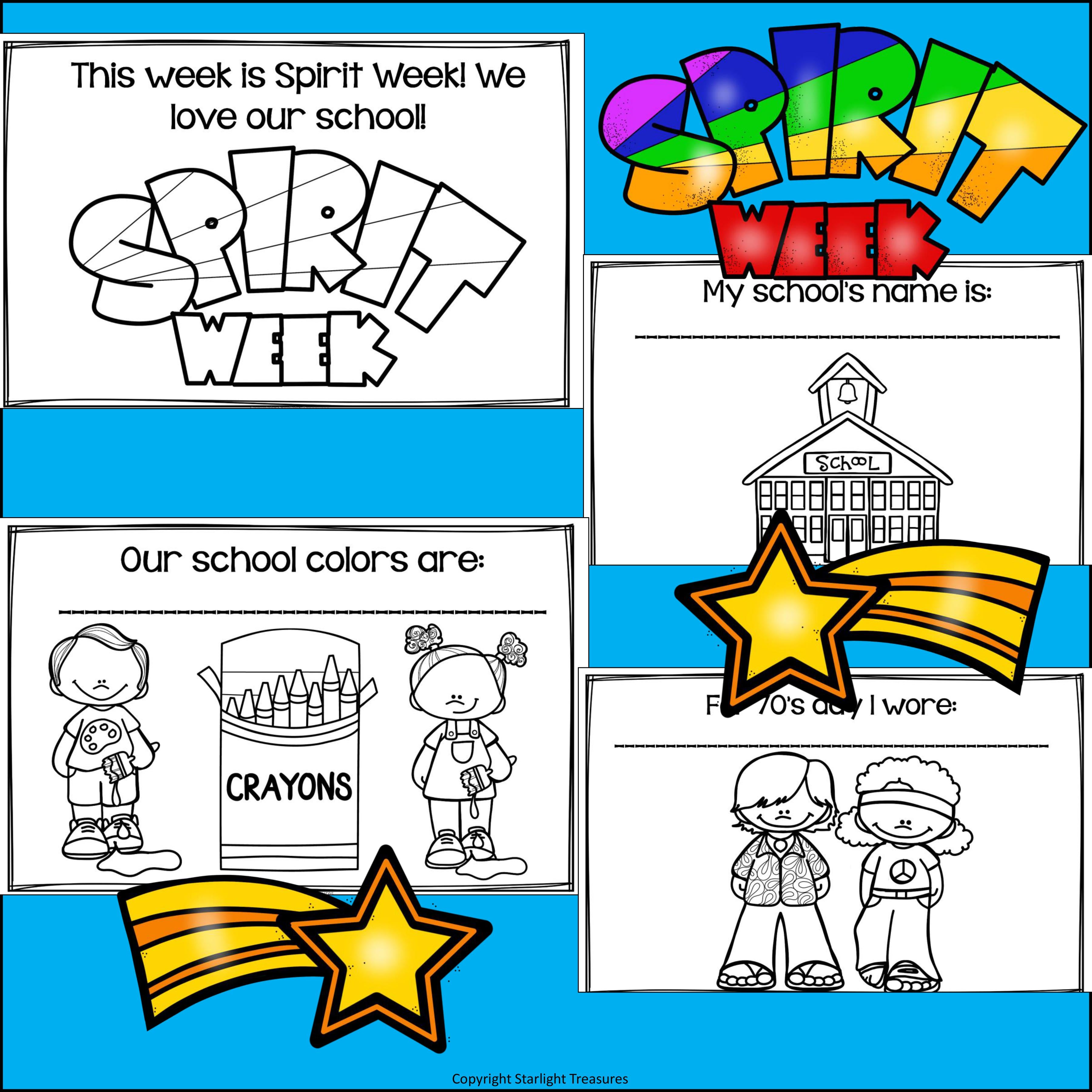 Spirit Week Mini Book for Early Readers