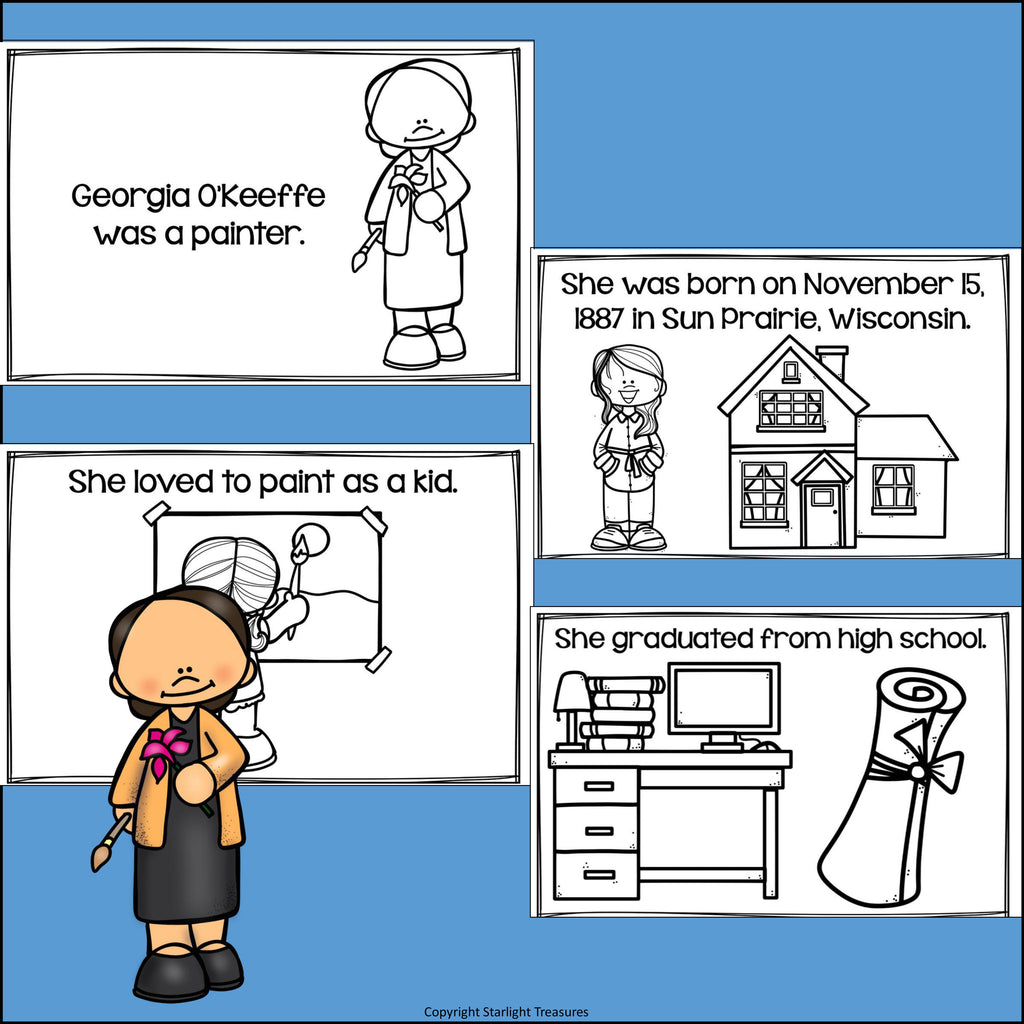 Georgia O'Keeffe Mini Book for Early Readers: Women's History Month