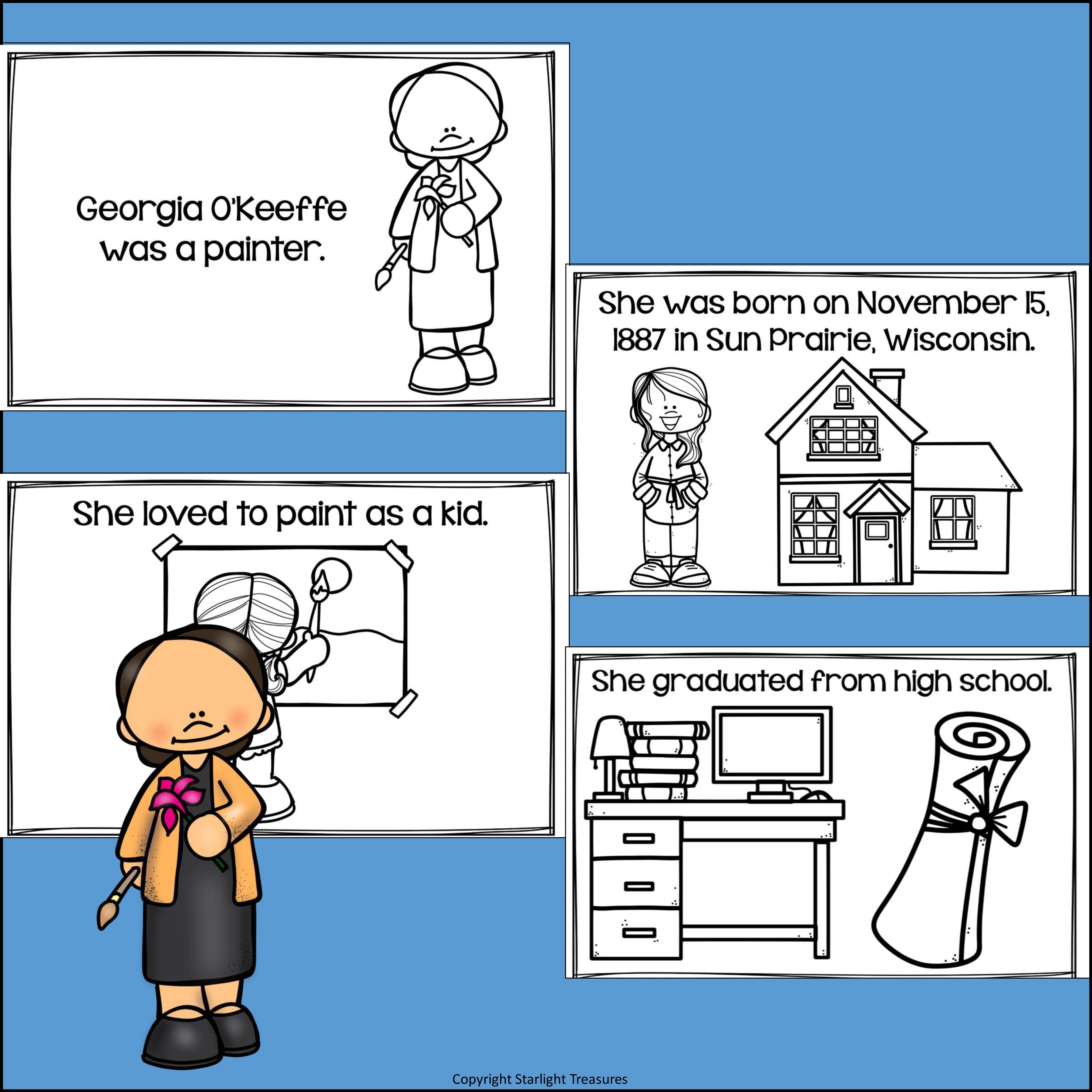 Georgia O'Keeffe Mini Book for Early Readers: Women's History Month