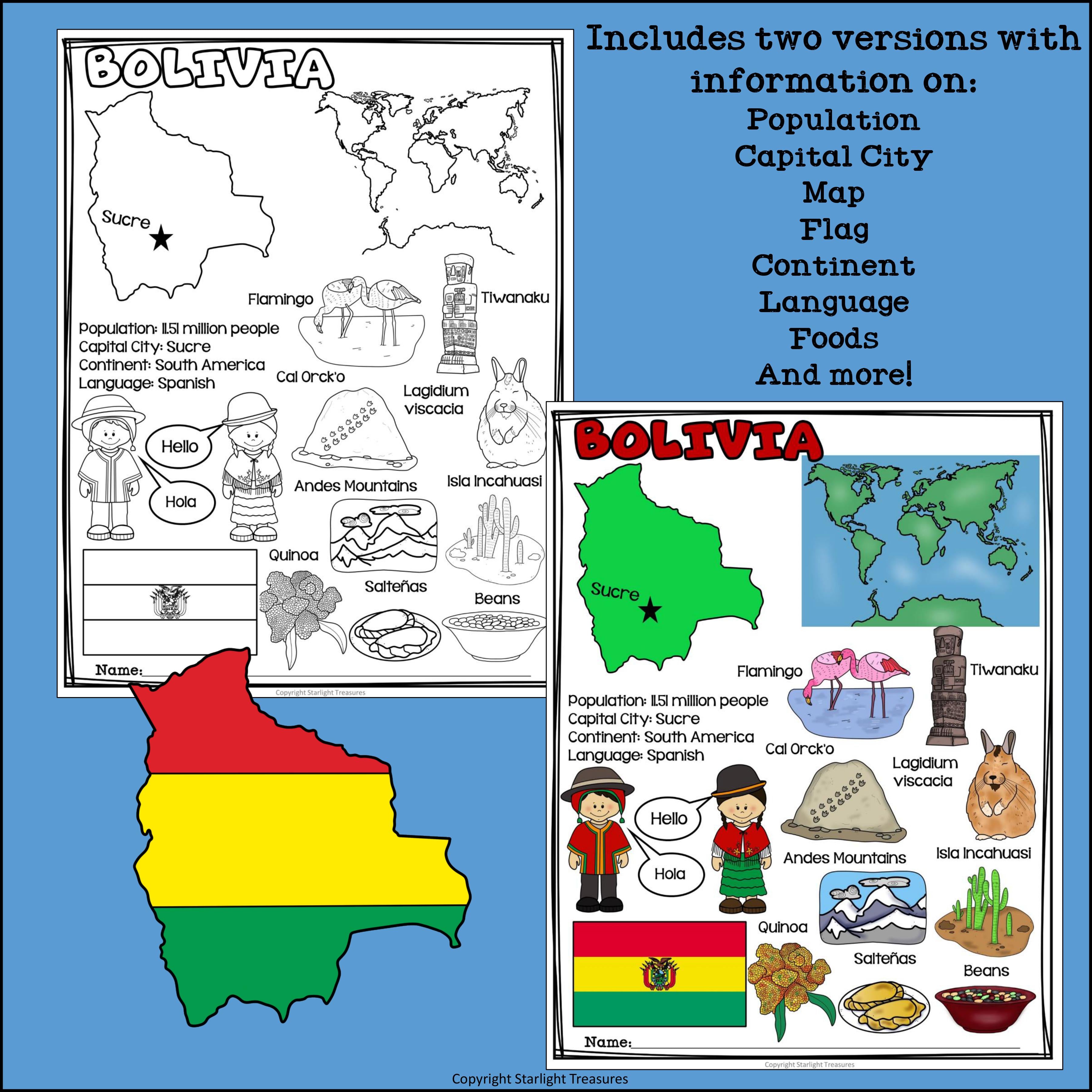Bolivia Fact Sheet for Early Readers