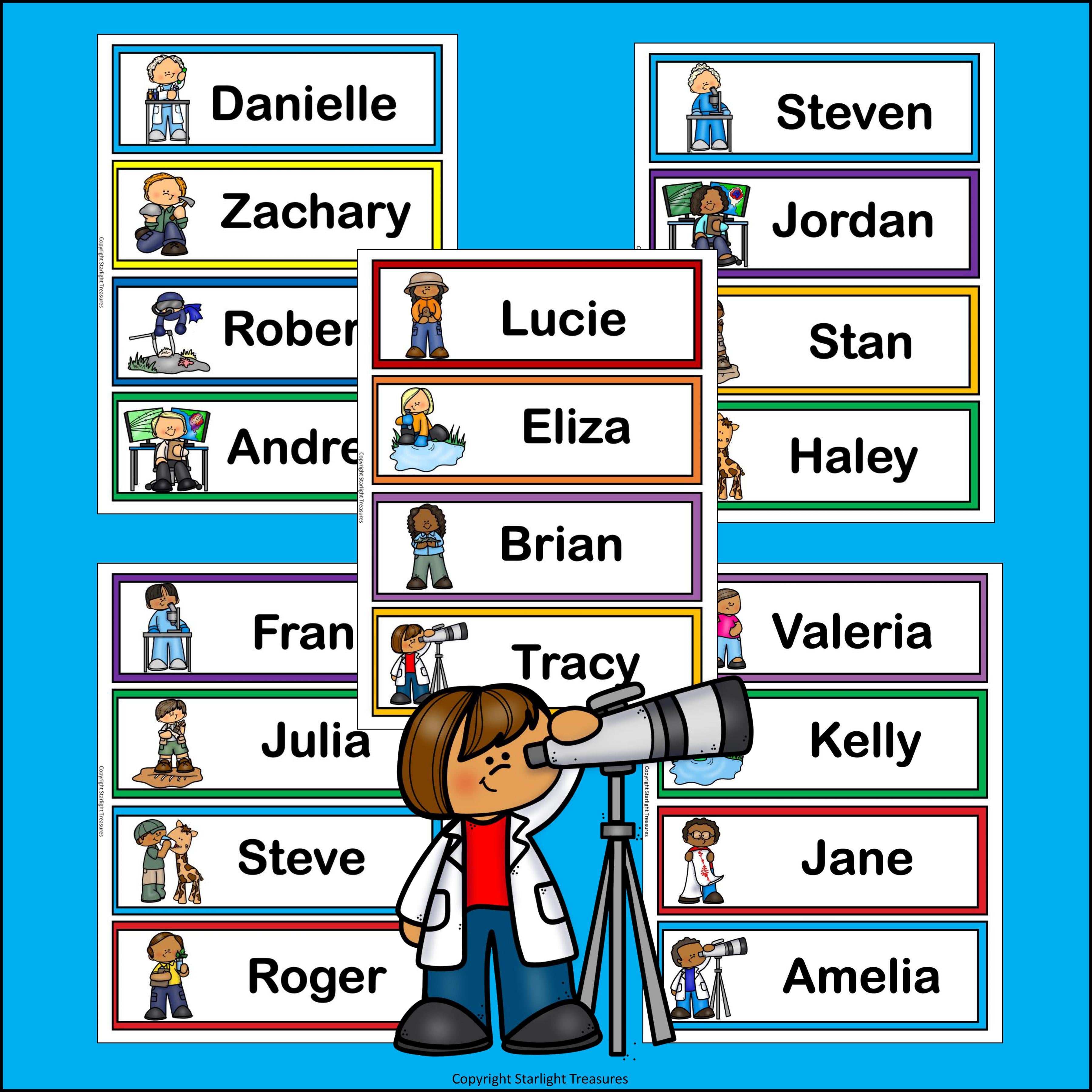 Types of Scientists Name Tags - Editable