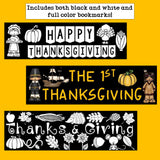 Thanksgiving Cut n' Color Bookmarks