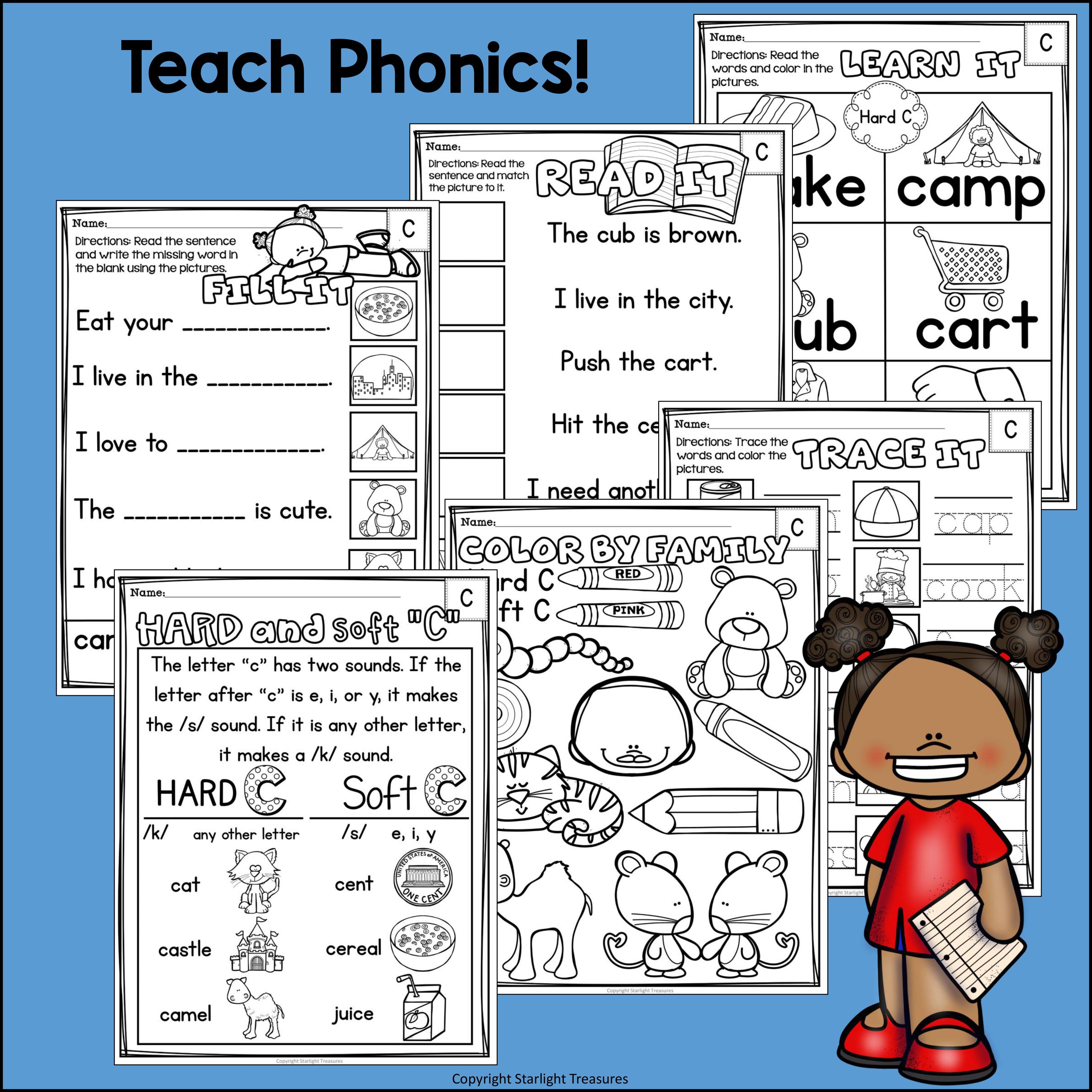 Hard & Soft C Worksheets and Activities for Early Readers 
