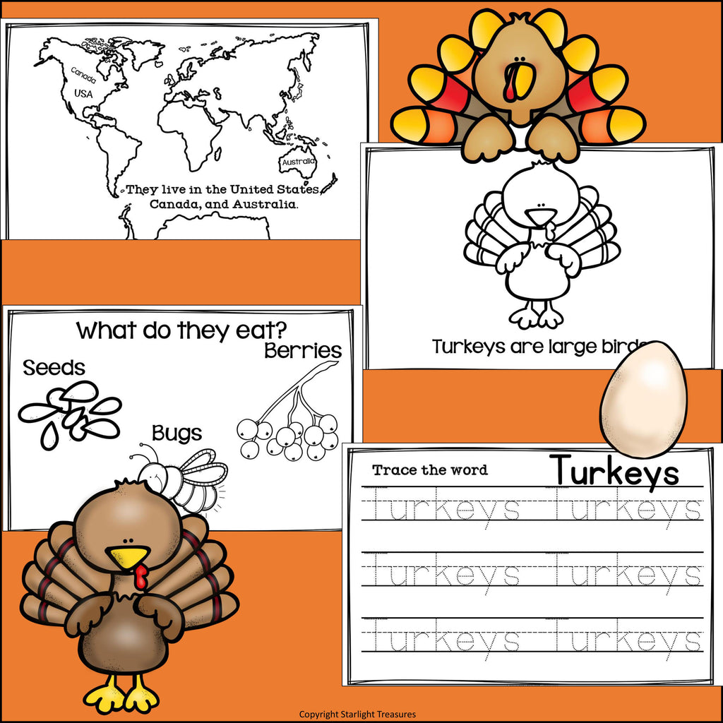 Turkeys Mini Book for Early Readers