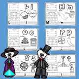 Alphabet Workbook: Worksheets A-Z Day of the Dead