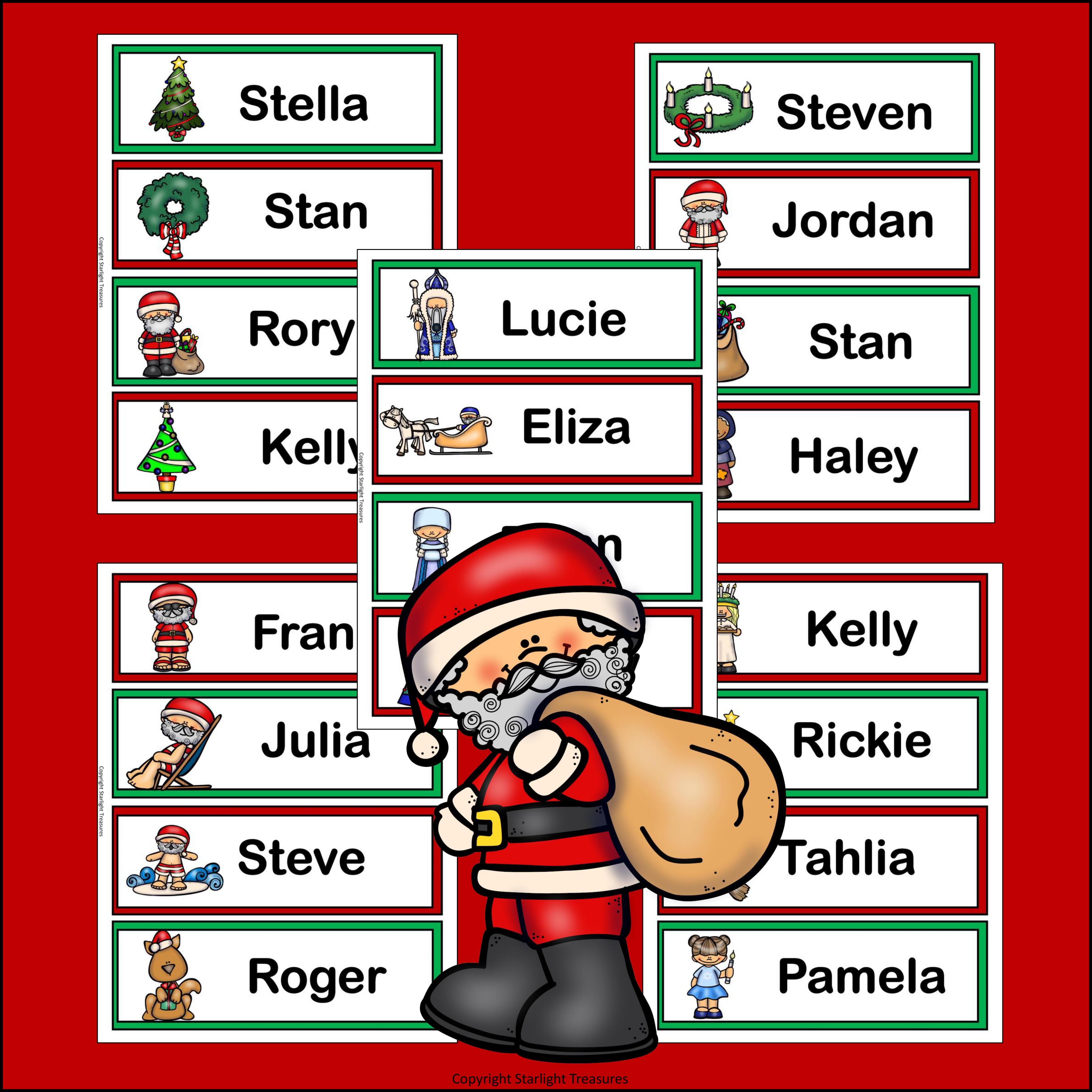Christmas Around the World Name Tags - Editable