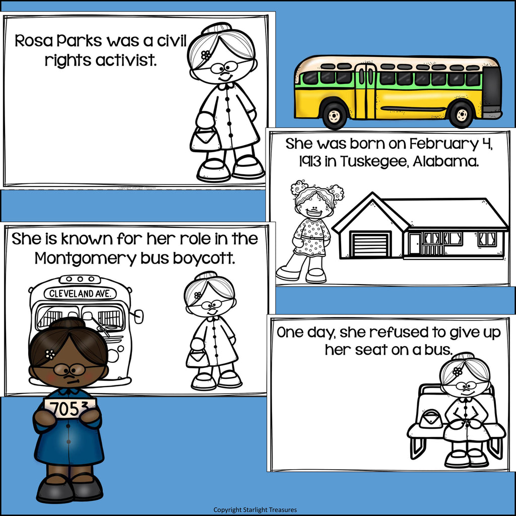 Rosa Parks Mini Book for Early Readers: Black History Month