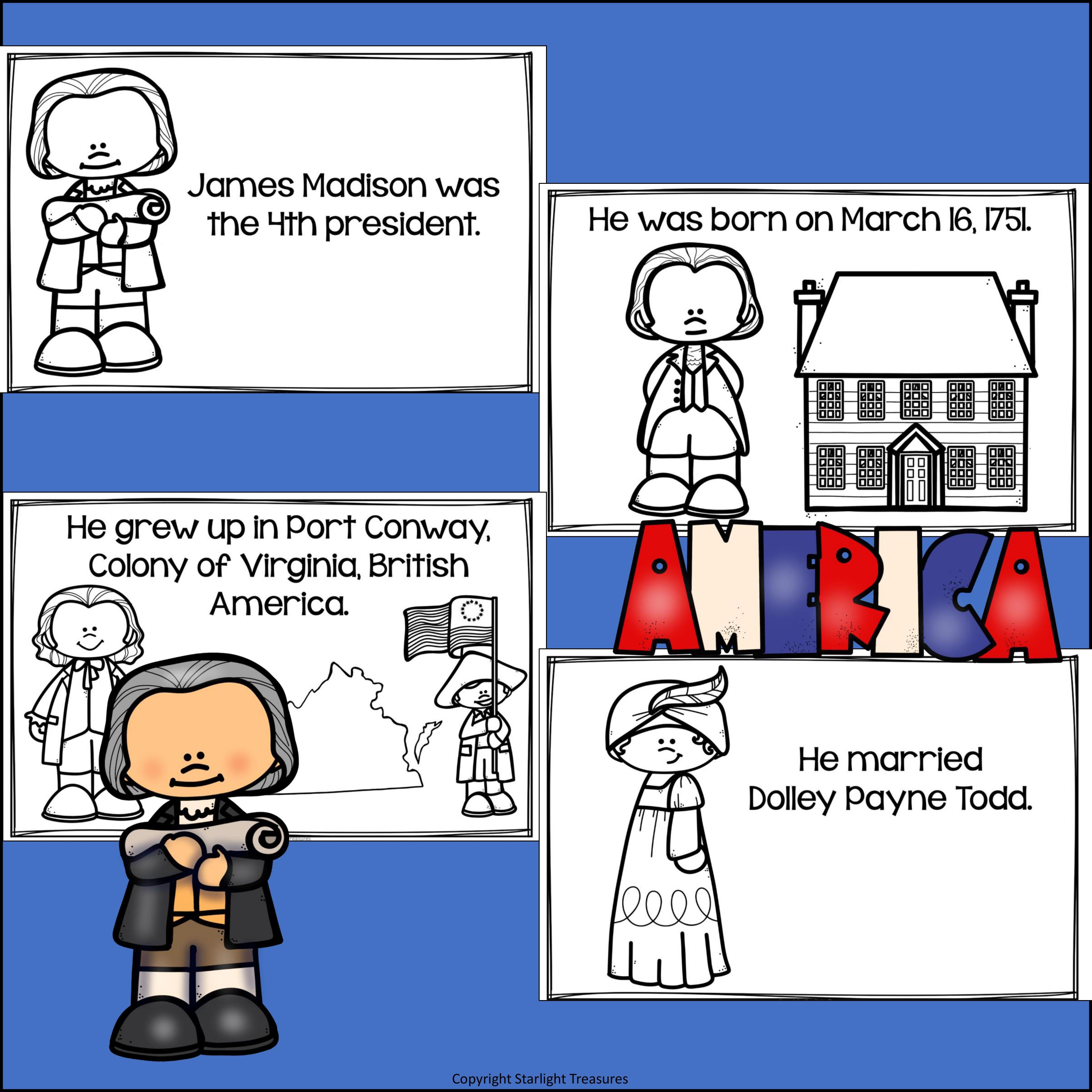 James Madison Mini Book for Early Readers: Presidents' Day