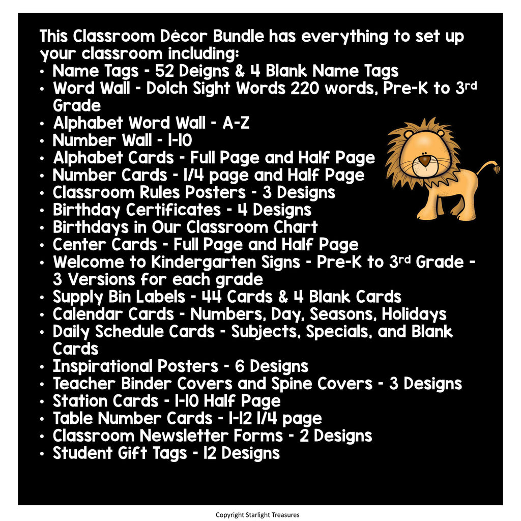 Classroom Decor Pack - Animal Theme