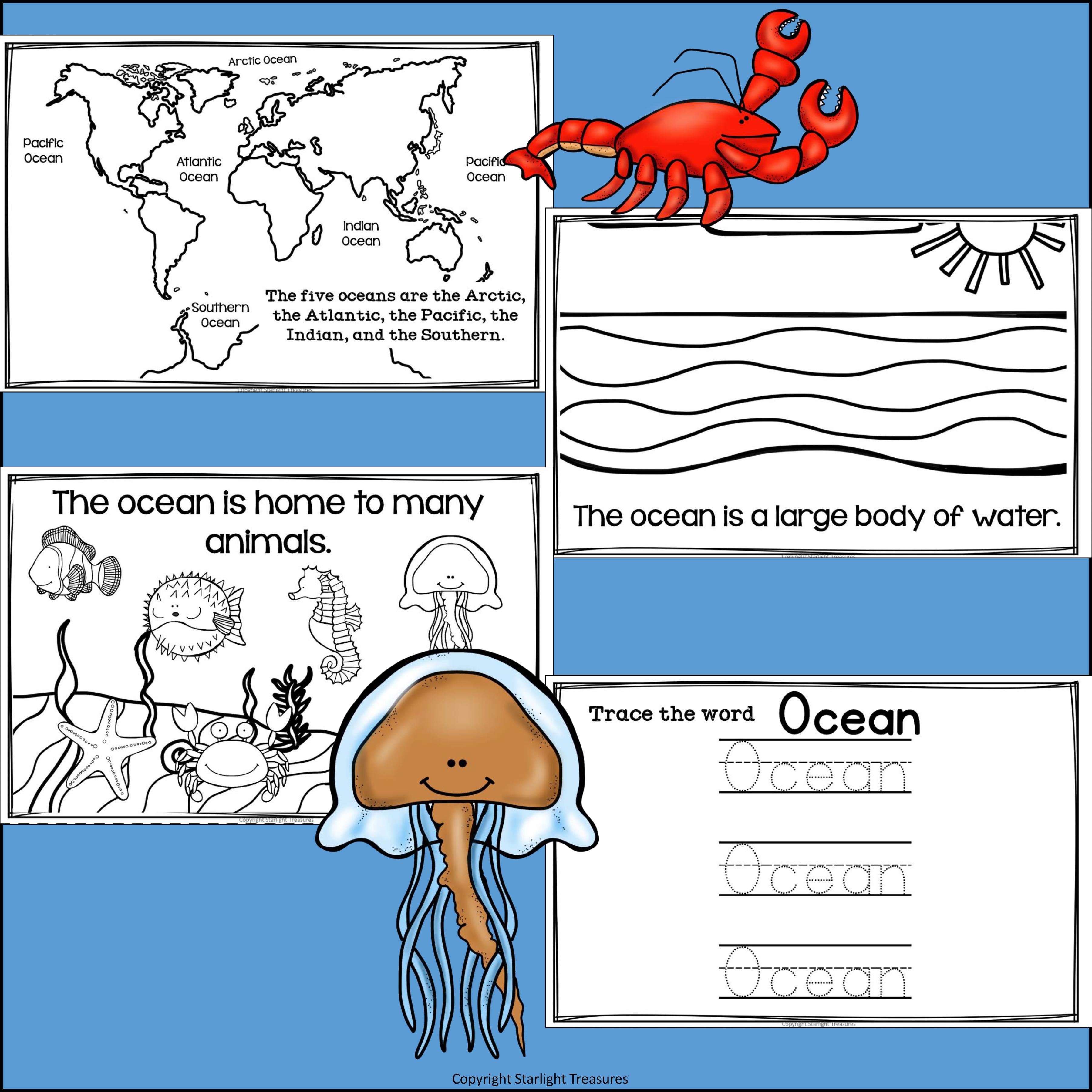 The Ocean Mini Book for Early Readers: Ocean Animals