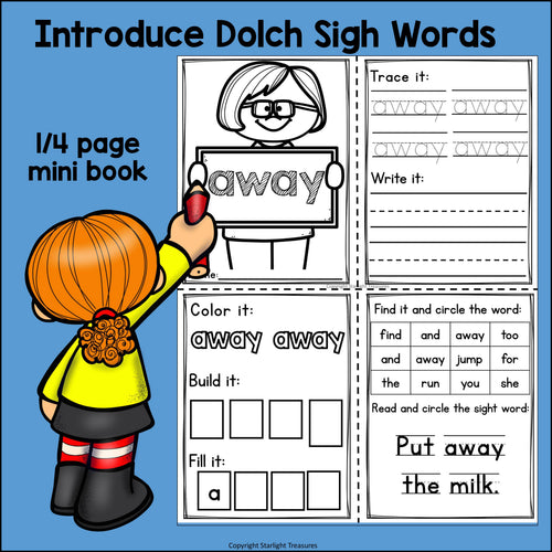 -AWAY Sight Word FREEBIE Mini Book for Early Readers - Dolch Sight Words