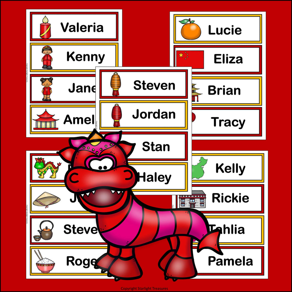 Chinese New Year Name Tags - Editable