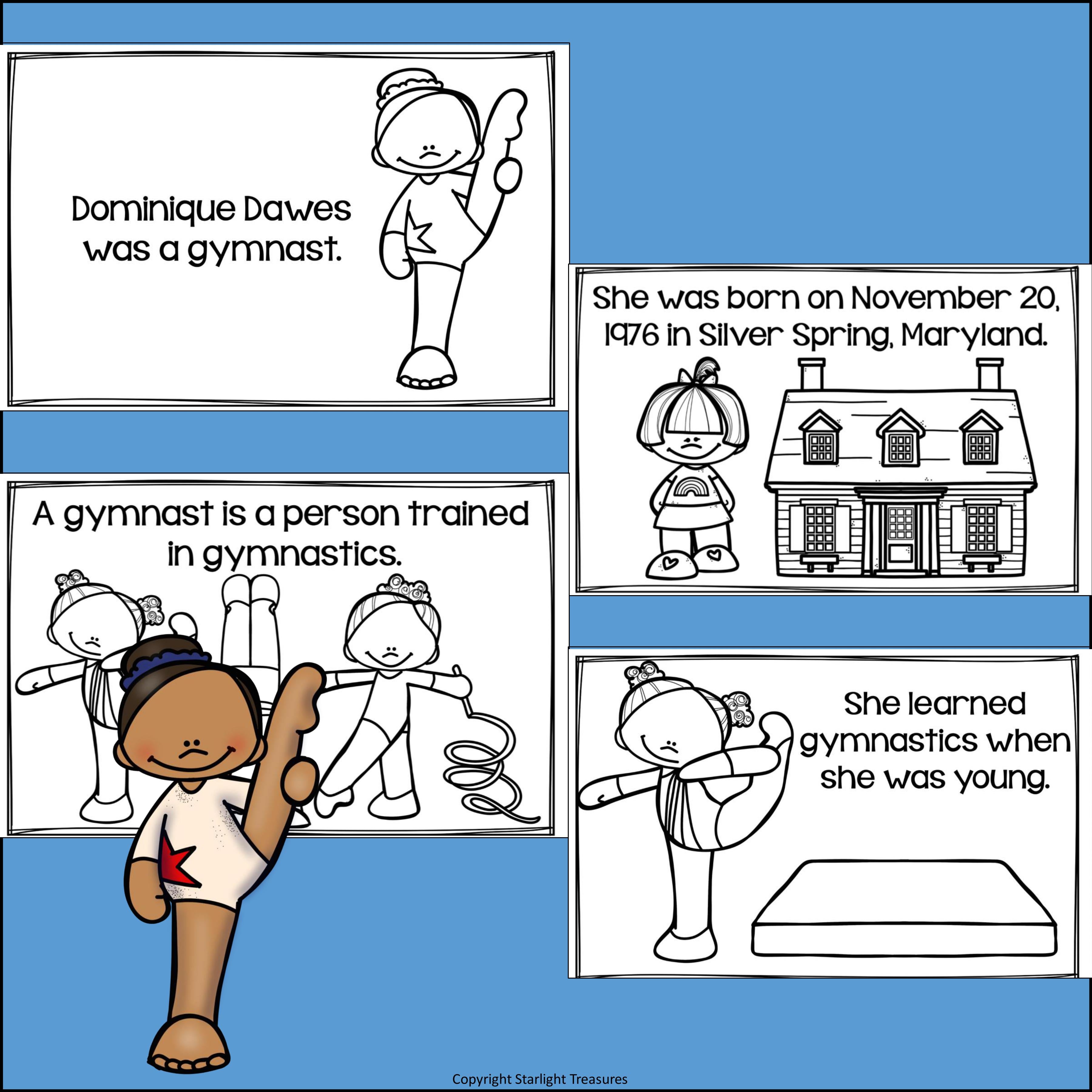 Dominique Dawes Mini Book for Early Readers: Women's History Month