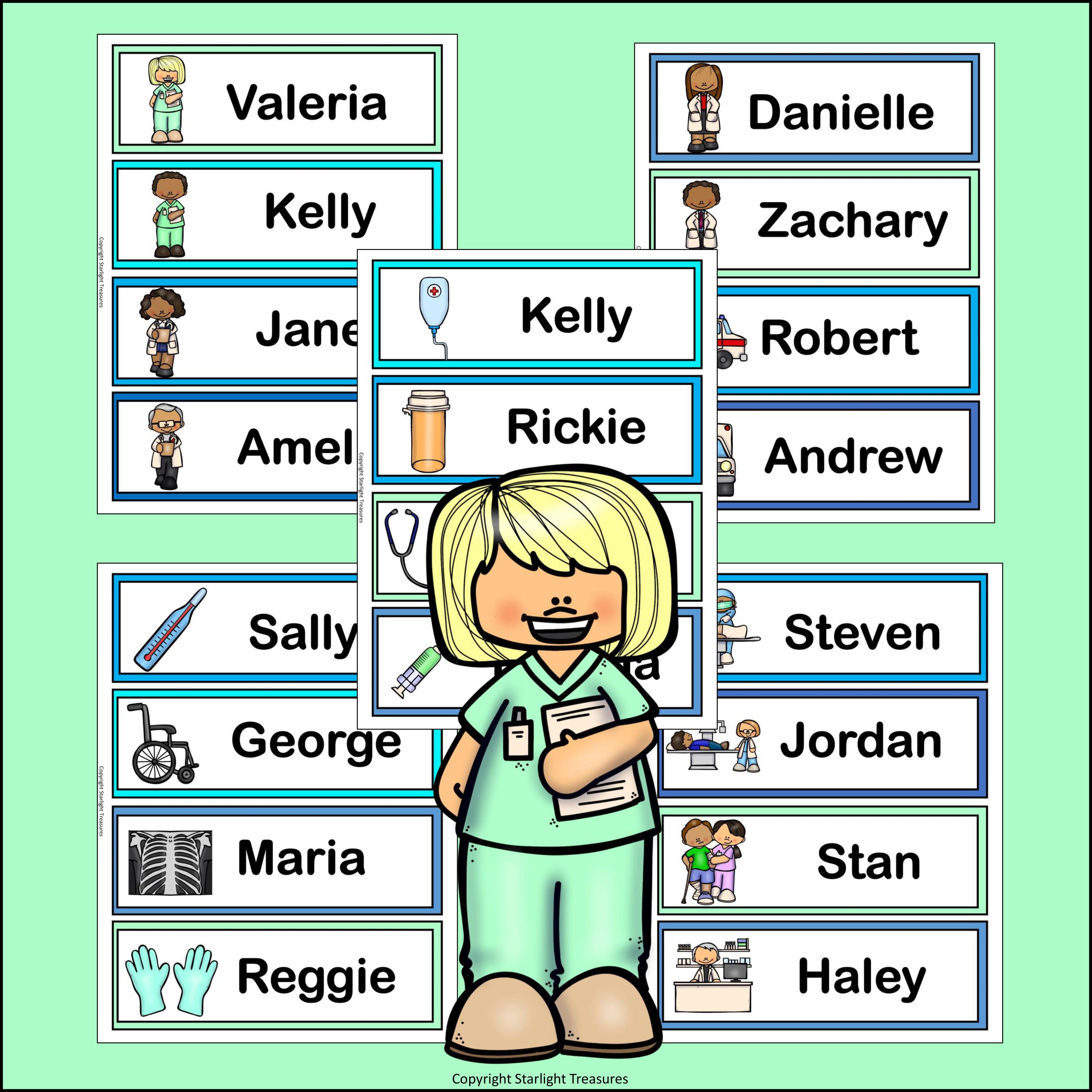 Medical Name Tags - Editable