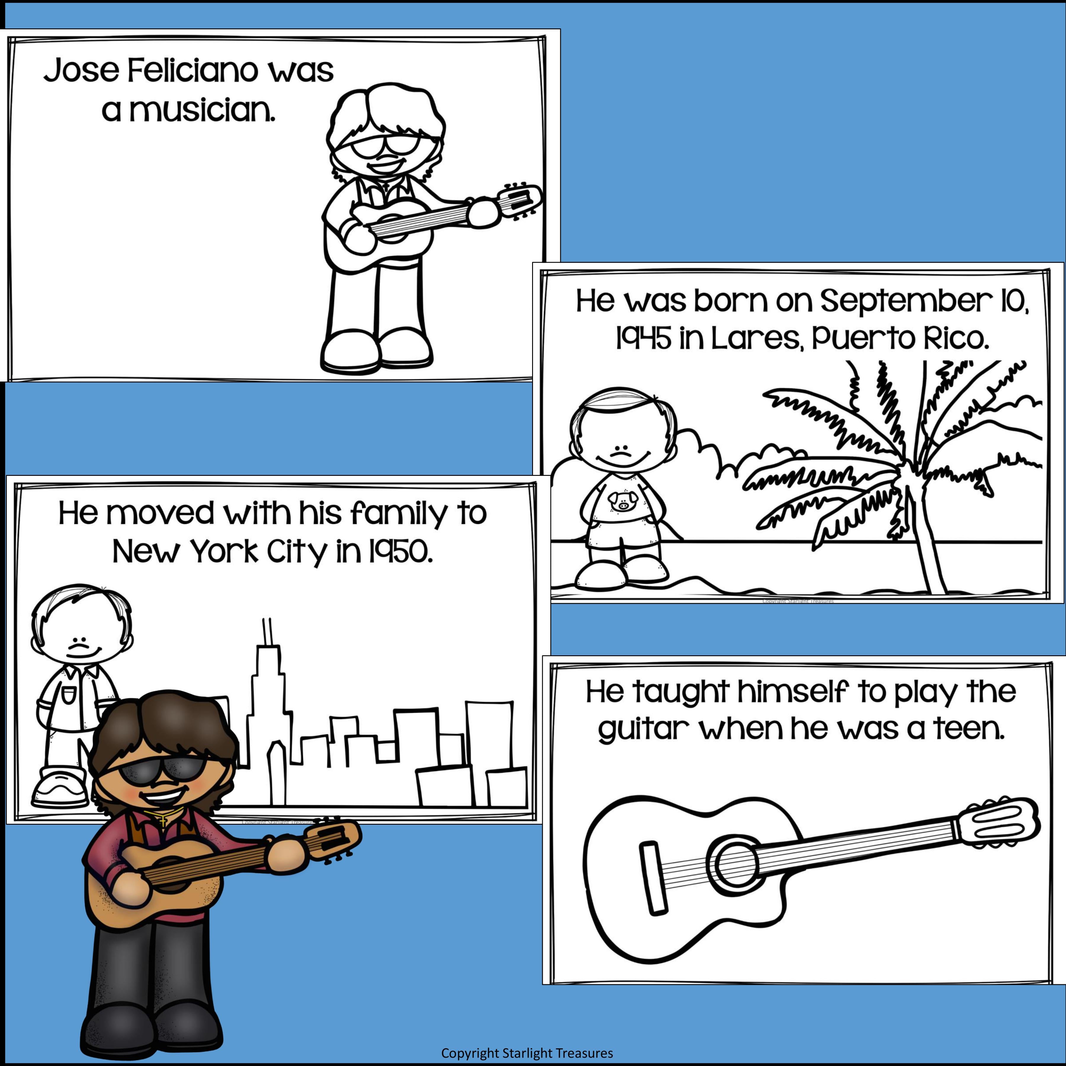José Feliciano Mini Book for Early Readers: Hispanic Heritage Month