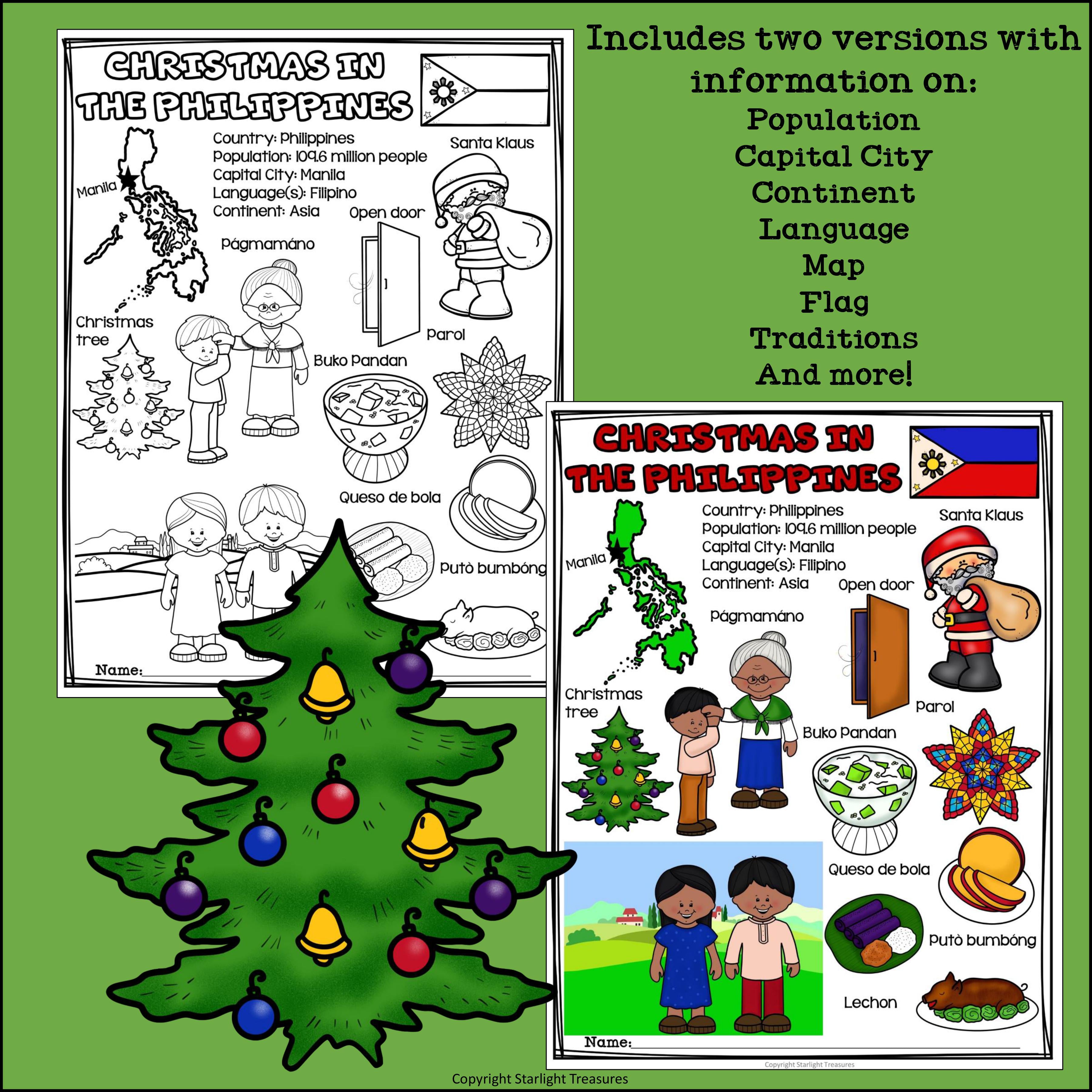 Christmas in the Philippines Fact Sheet for Early Readers