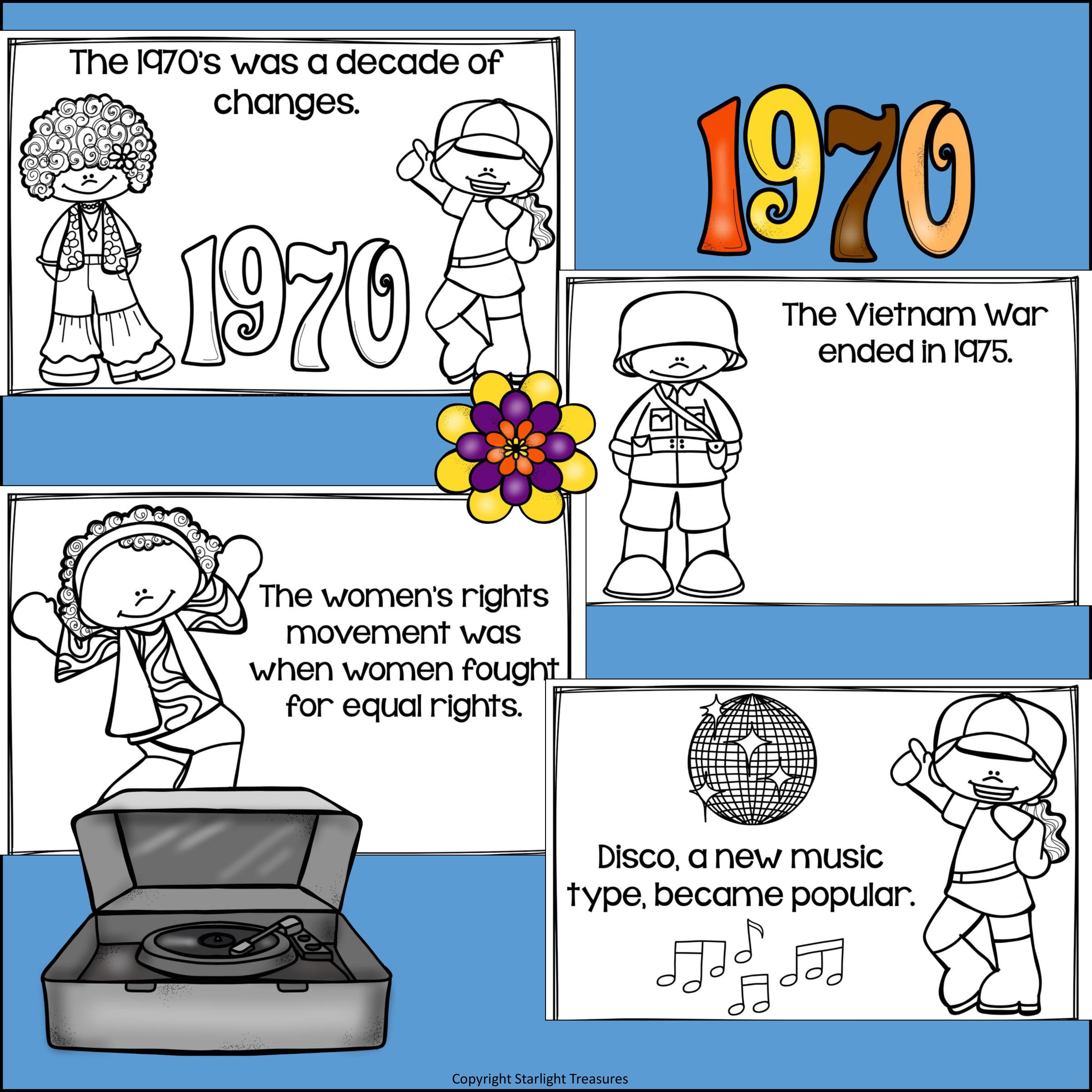  Life in the 1970s Mini Book for Early Readers