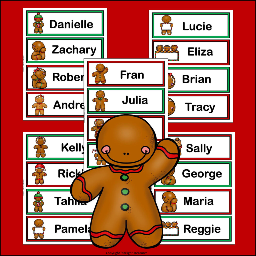 Gingerbread Name Tags - Editable