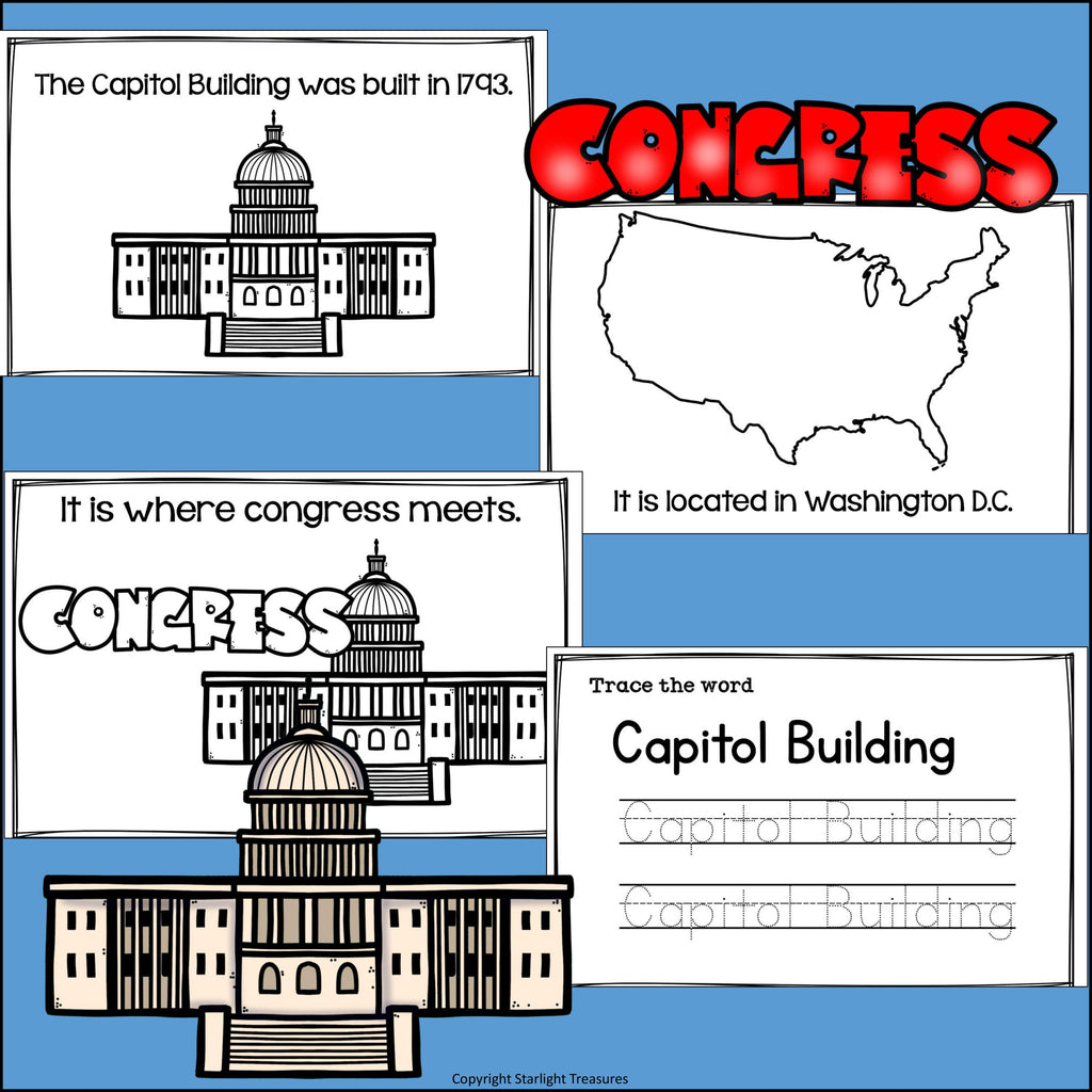 Capitol Building Mini Book for Early Readers: American Symbols