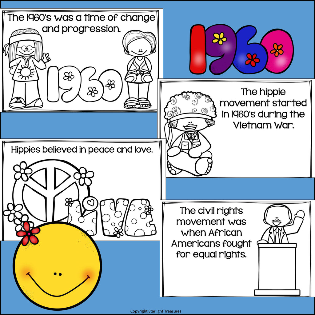 Life in the 1960s Mini Book for Early Readers