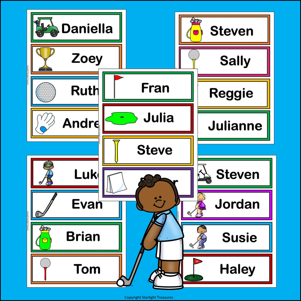 Golf Name Tags - Editable
