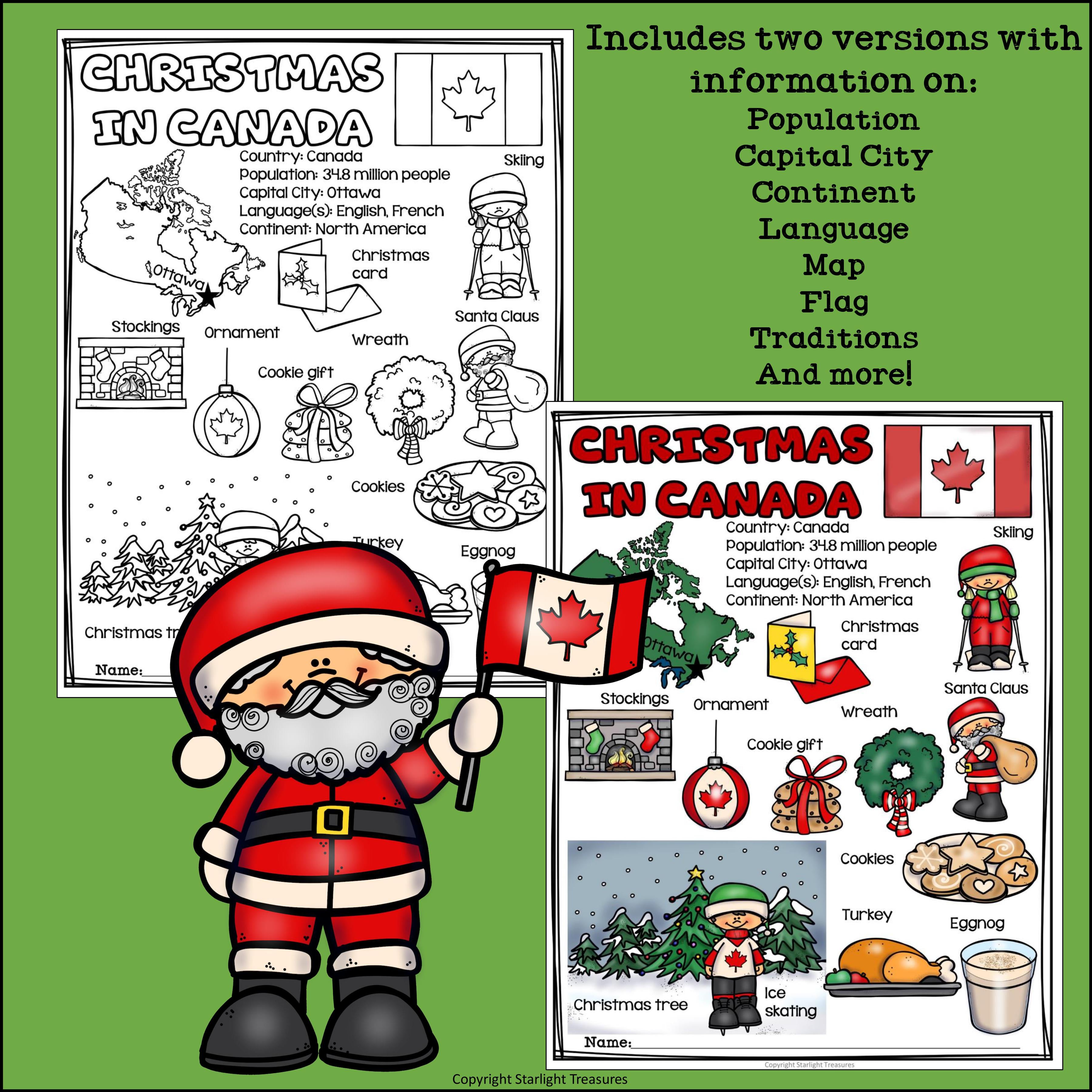 Christmas in Canada Fact Sheet for Early Readers