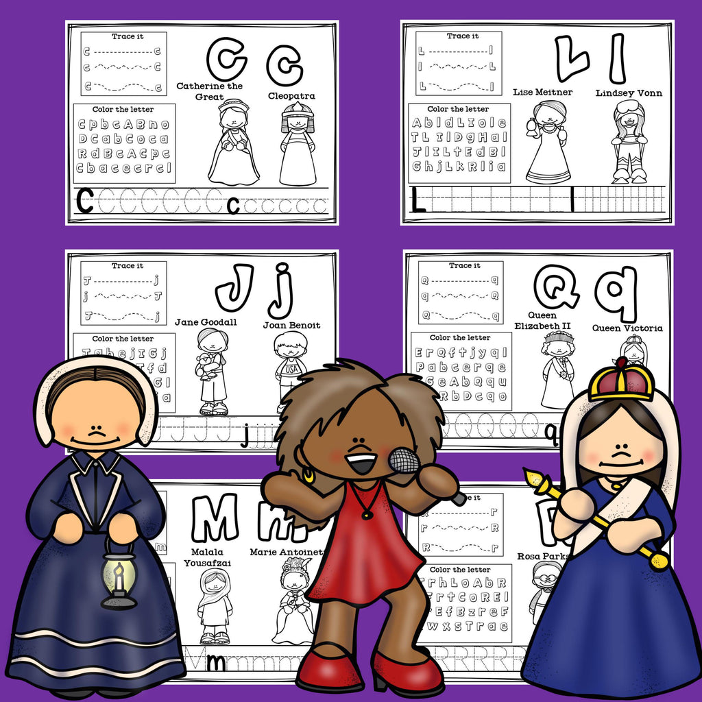 Worksheets A-Z Women's History Month