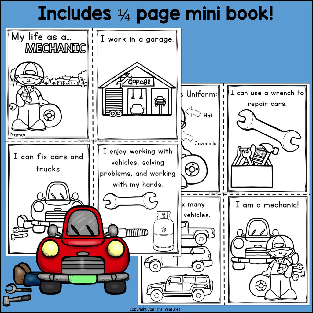 Mechanic Mini Book for Early Readers 