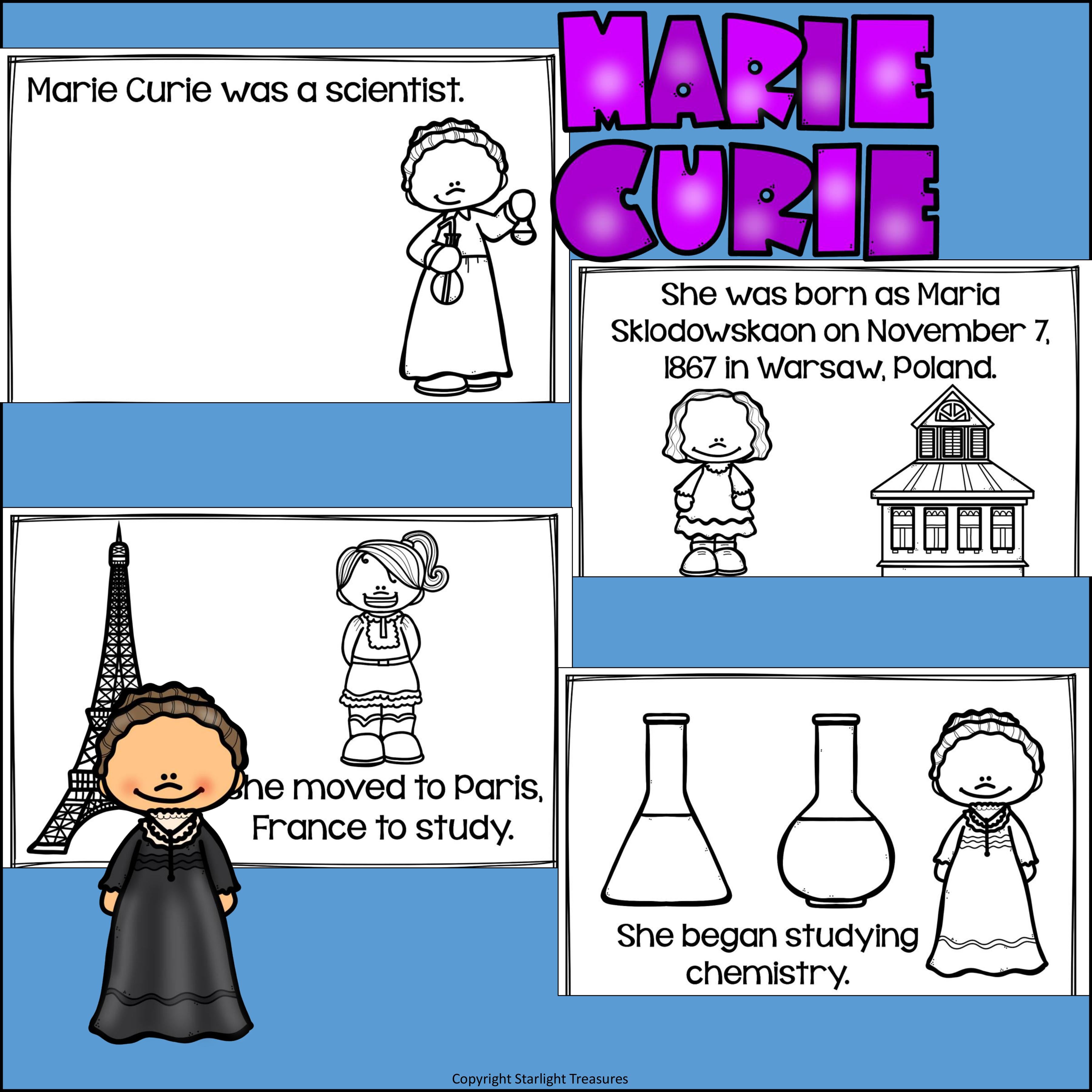 Marie Curie Mini Book for Early Readers: Women's History Month