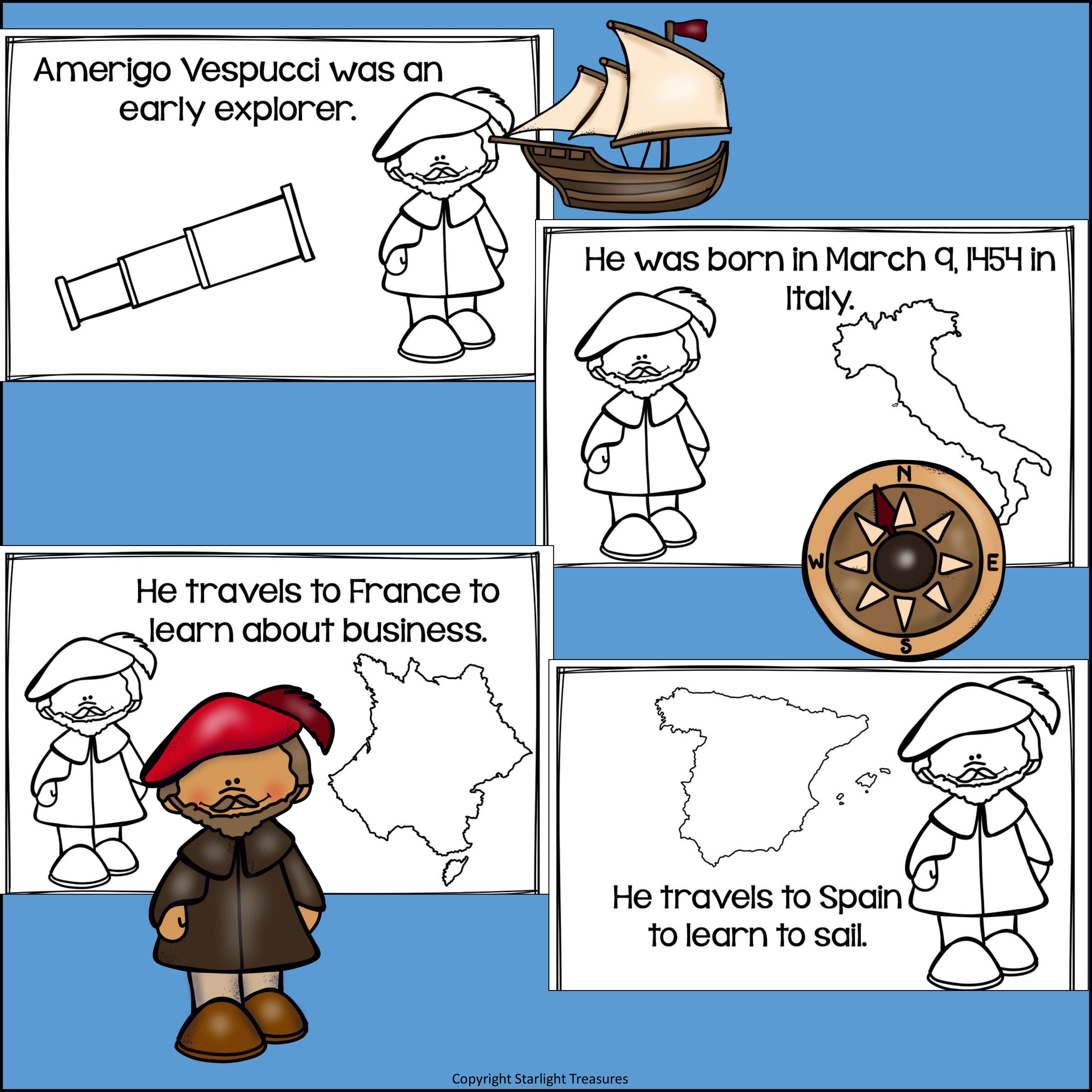 Amerigo Vespucci Mini Book for Early Readers
