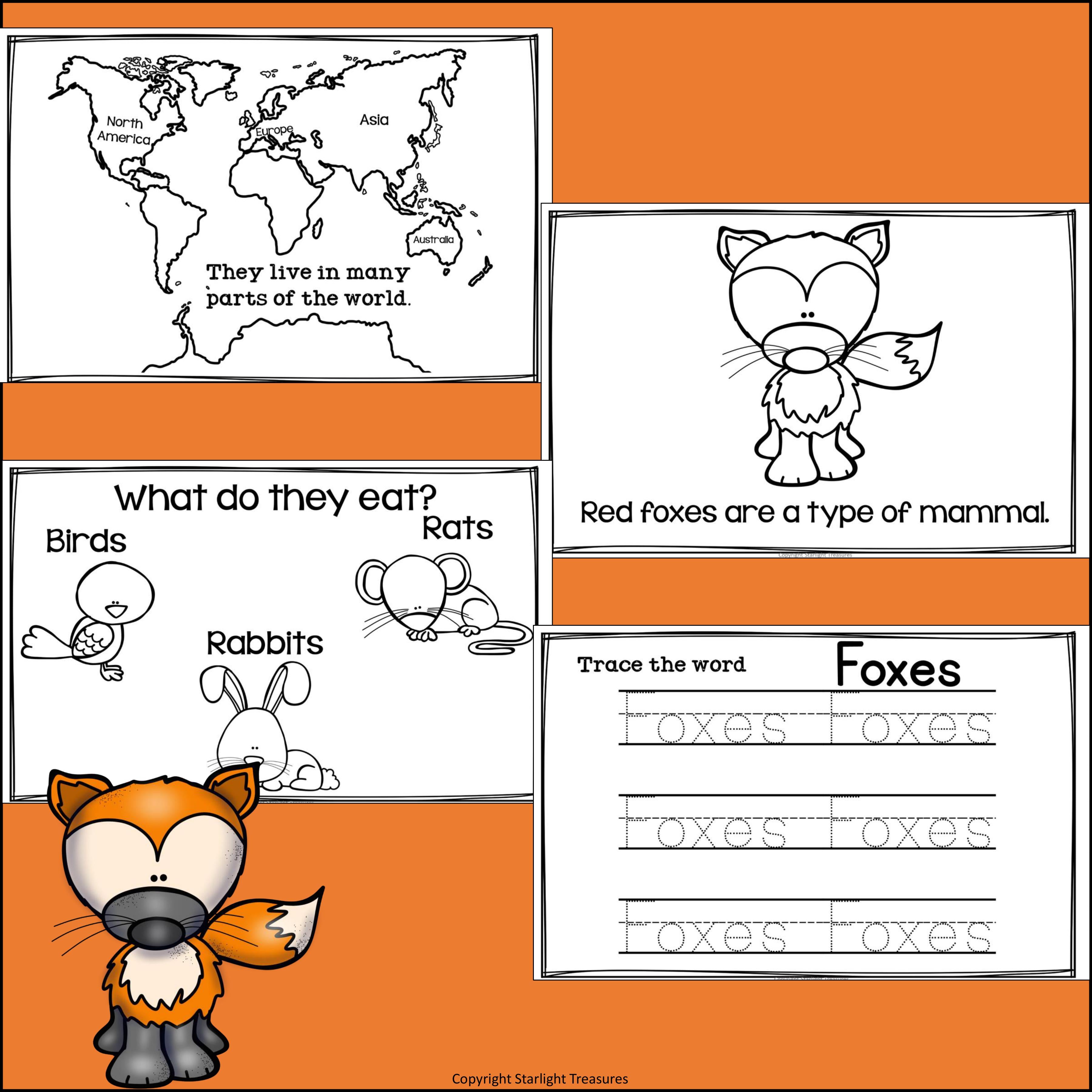 Foxes Mini Book for Early Readers