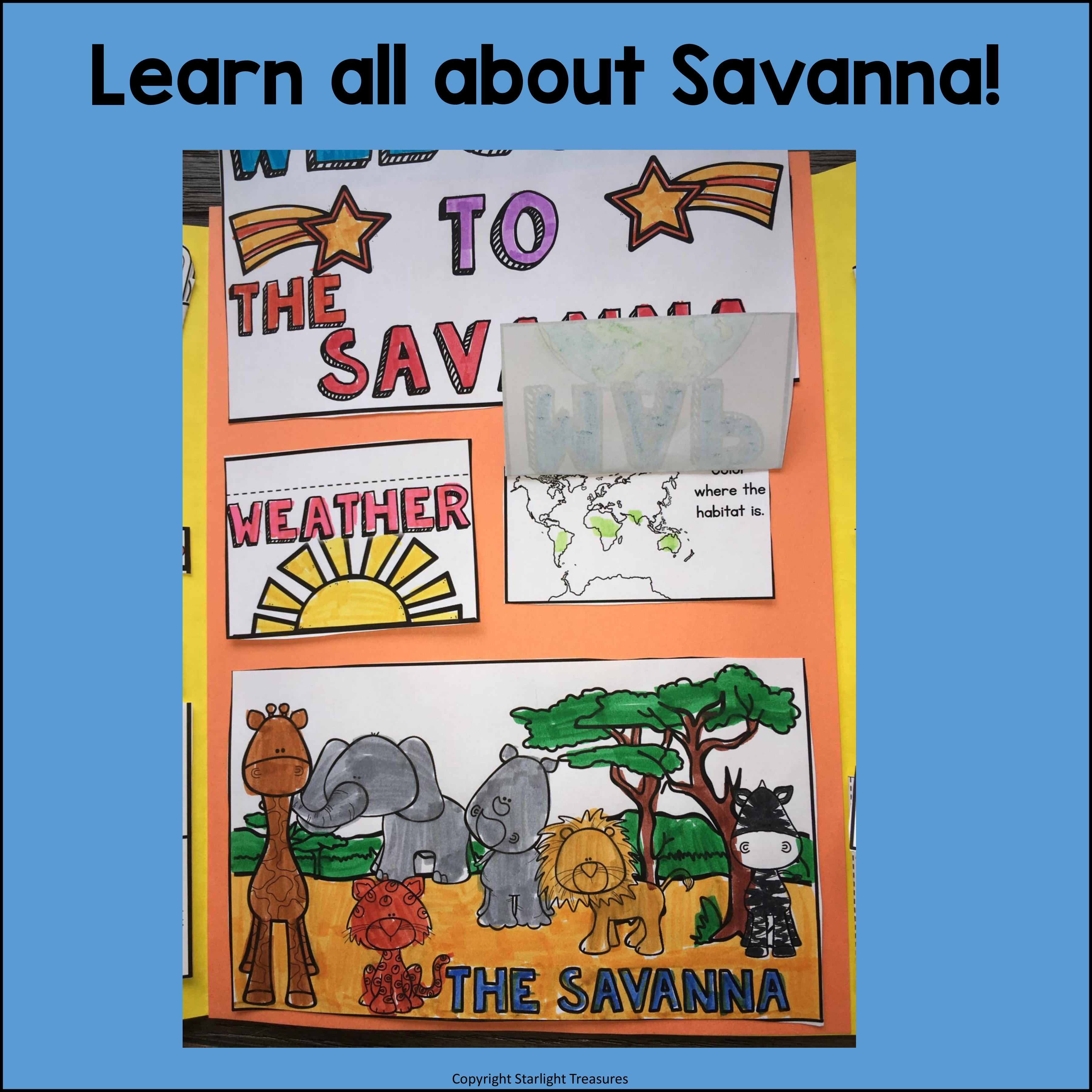 Savanna Lapbook for Early Learners - Animal Habitats