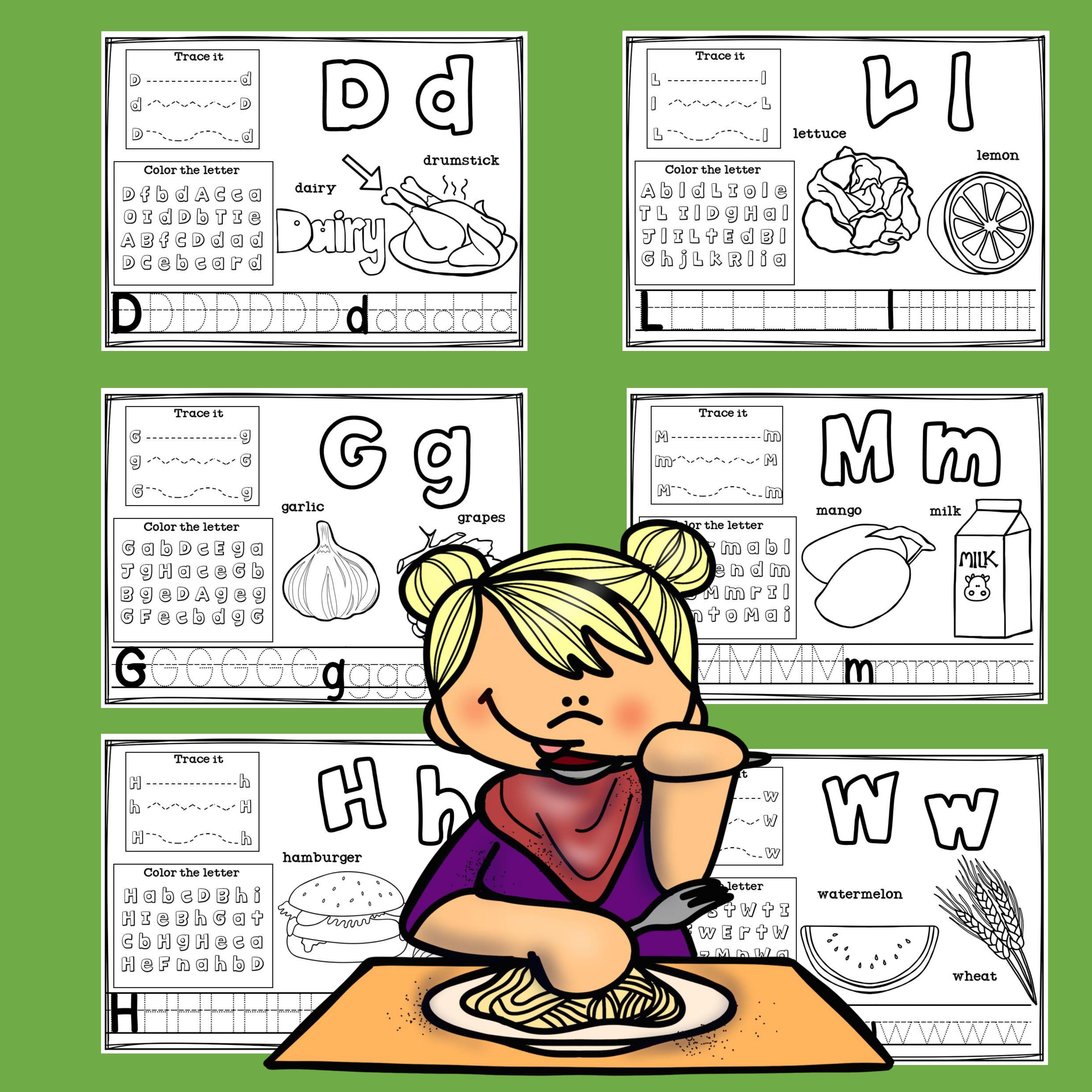 Worksheets A-Z Food Theme