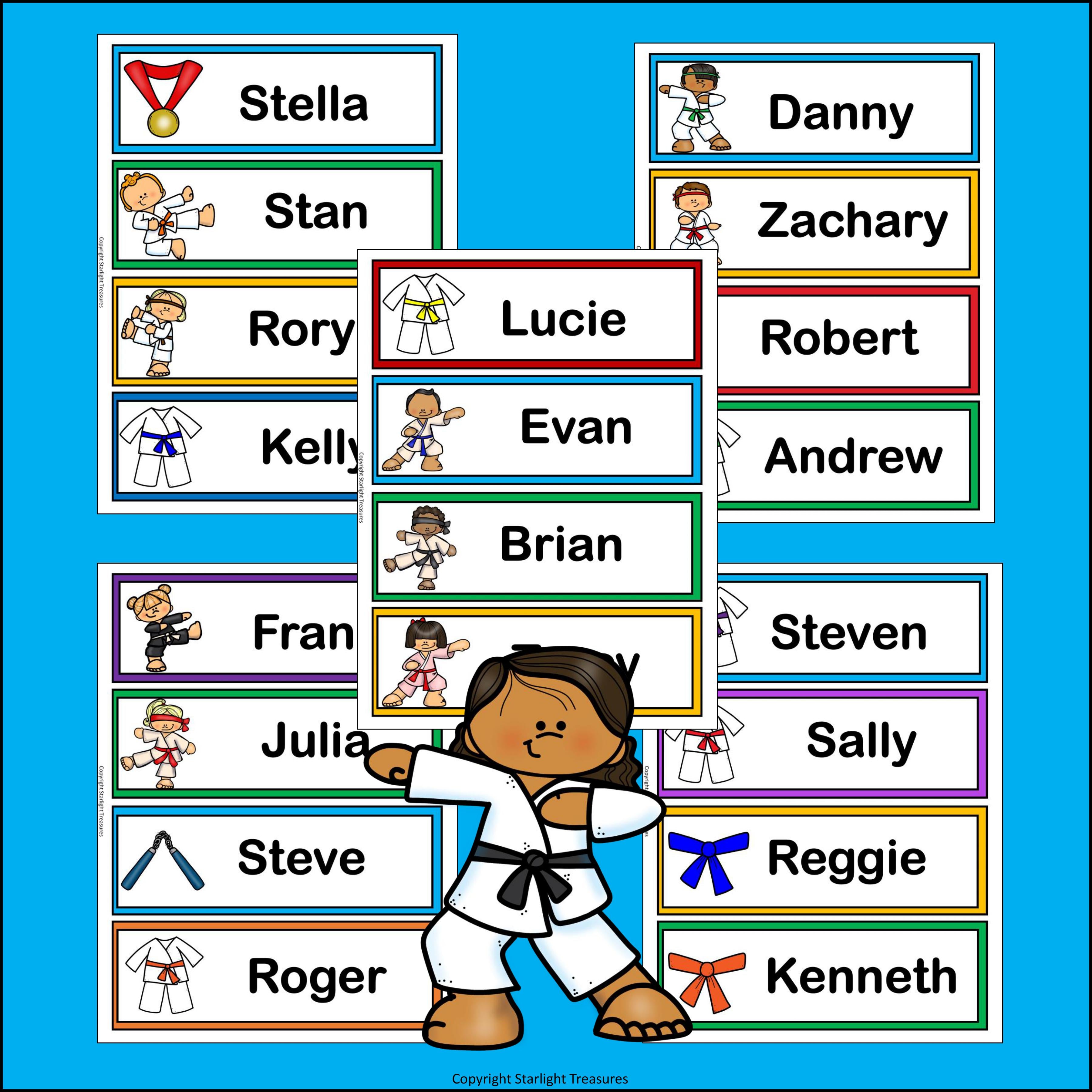 Karate Name Tags - Editable