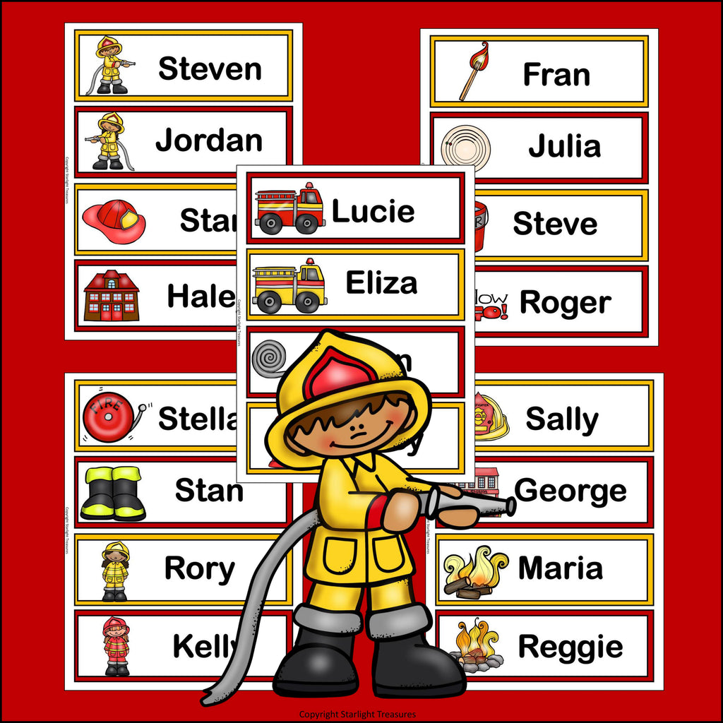 Fire Safety Name Tags - Editable