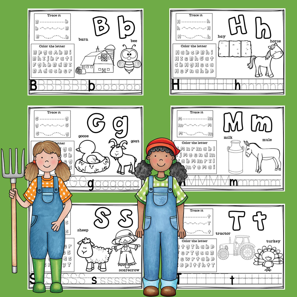 Worksheets A-Z Farm Theme