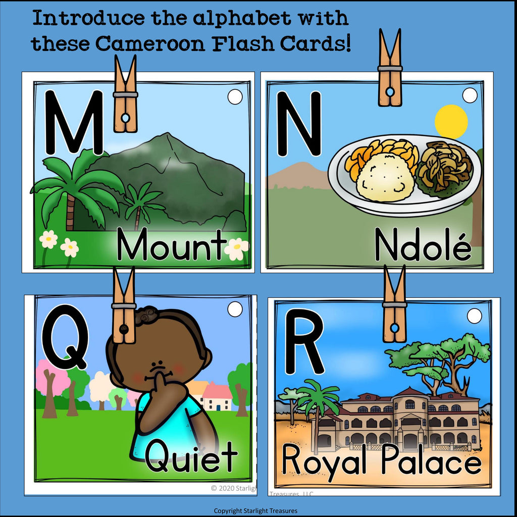 Alphabet Flash Cards for Early Readers - Country of Cameroon