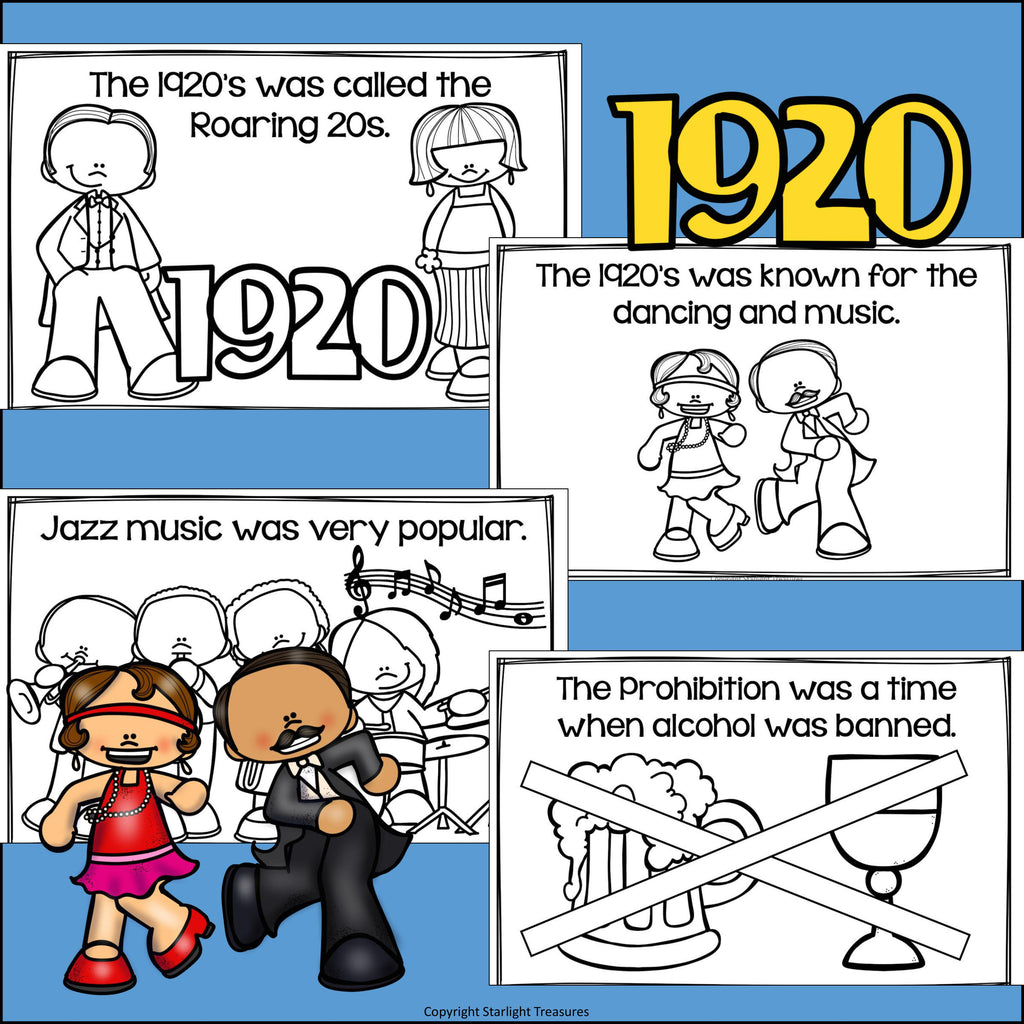 Life in the 1920s Mini Book for Early Readers