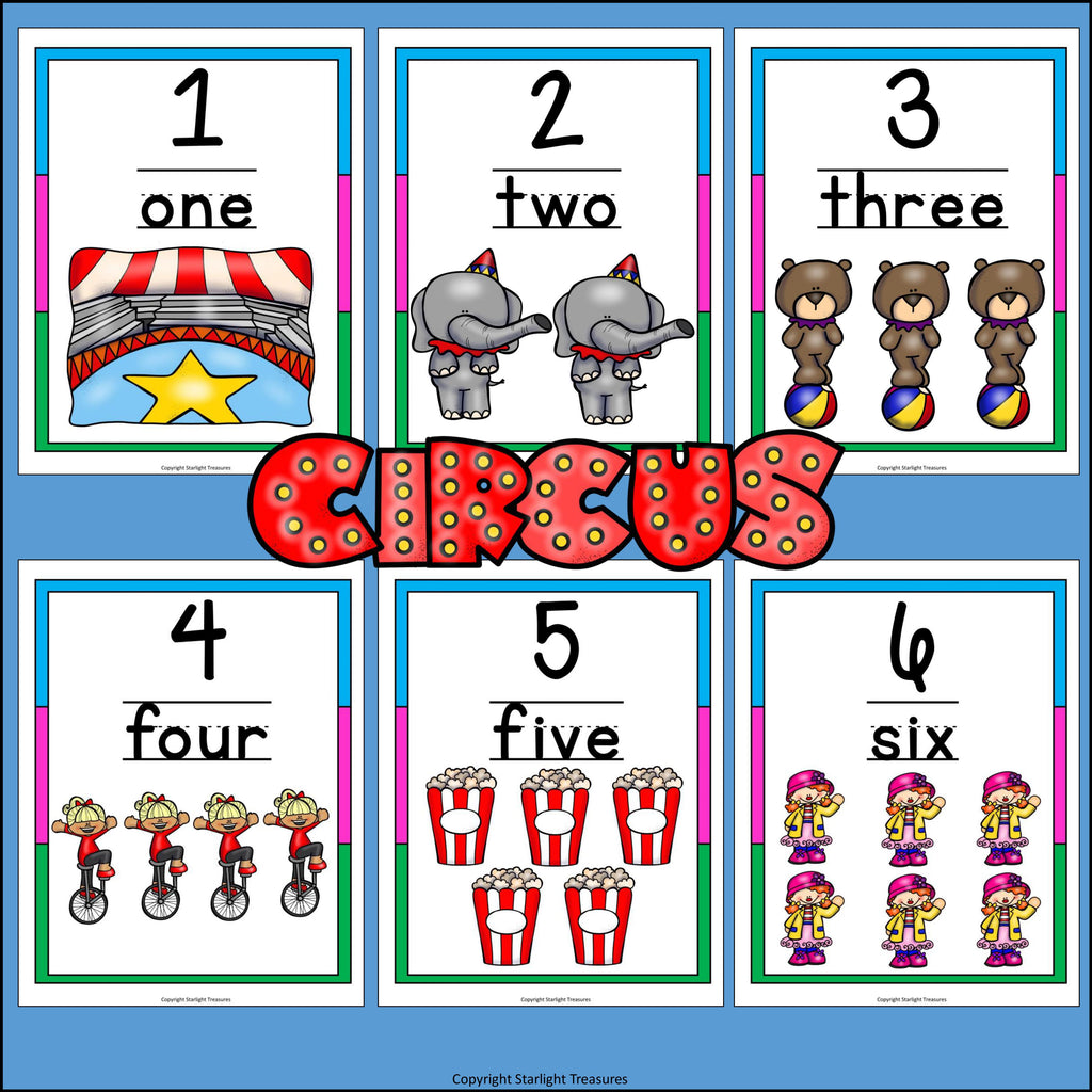 Number Wall - Circus FREEBIE: 0-20