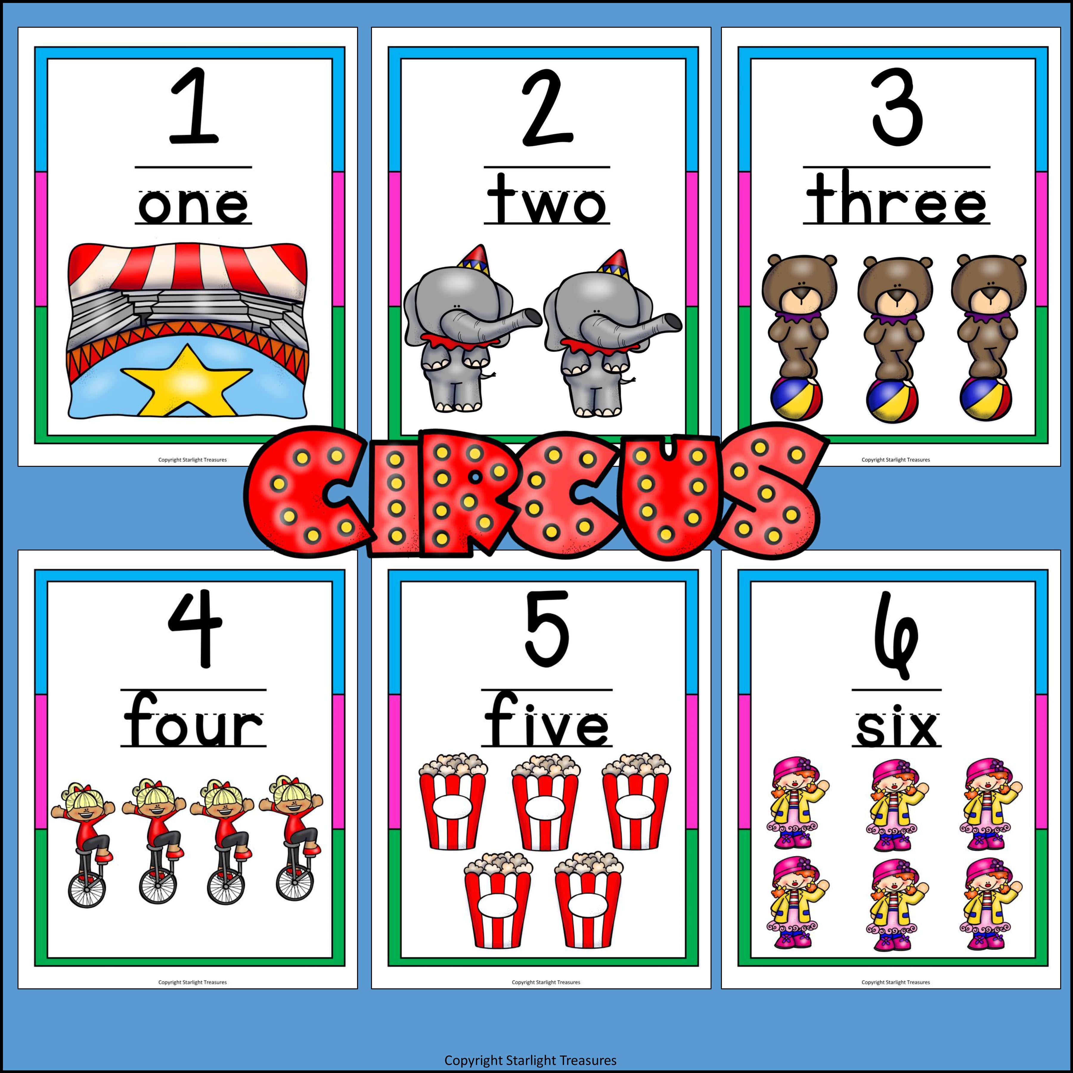 Number Wall - Circus FREEBIE: 0-20
