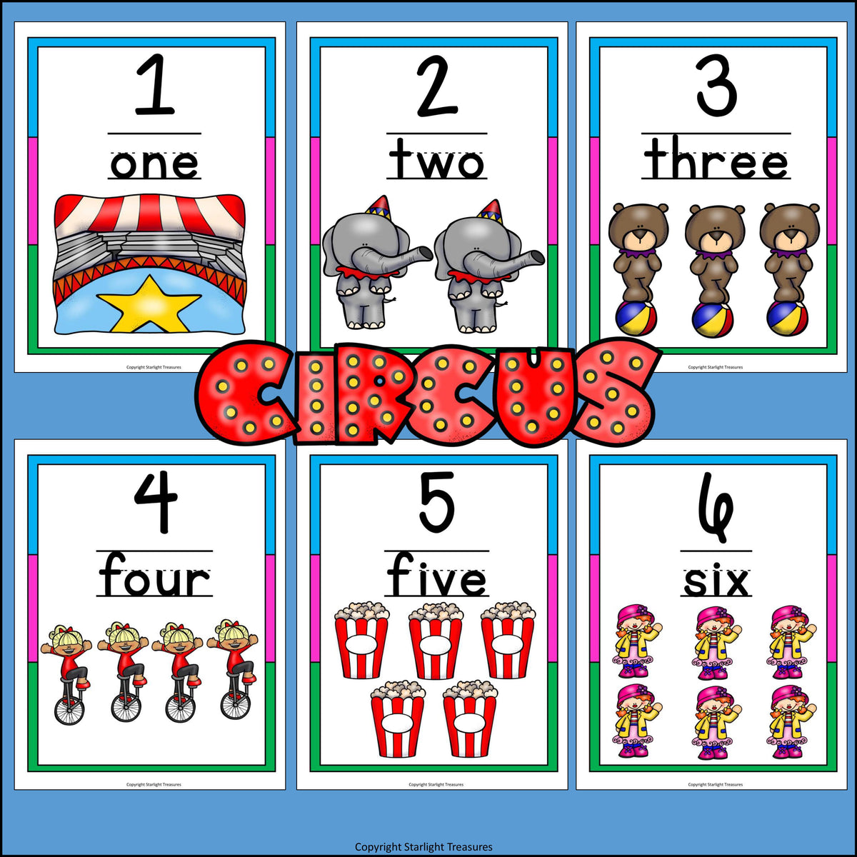 Number Wall - Circus FREEBIE: 0-20 – Starlight Treasures LLC