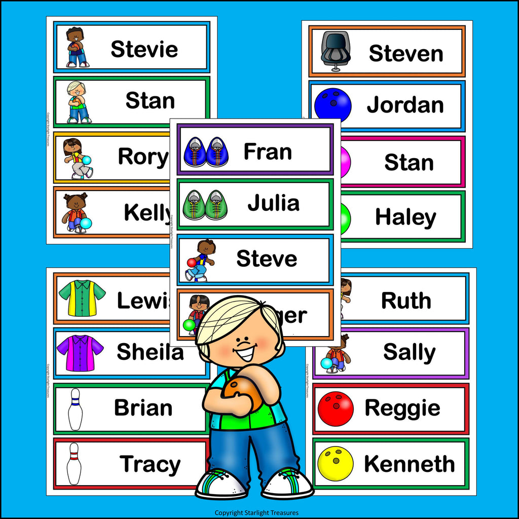 Bowling Name Tags - Editable