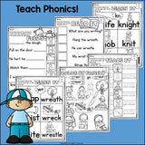 WR, KN, GN Worksheets and Activities for Early Readers